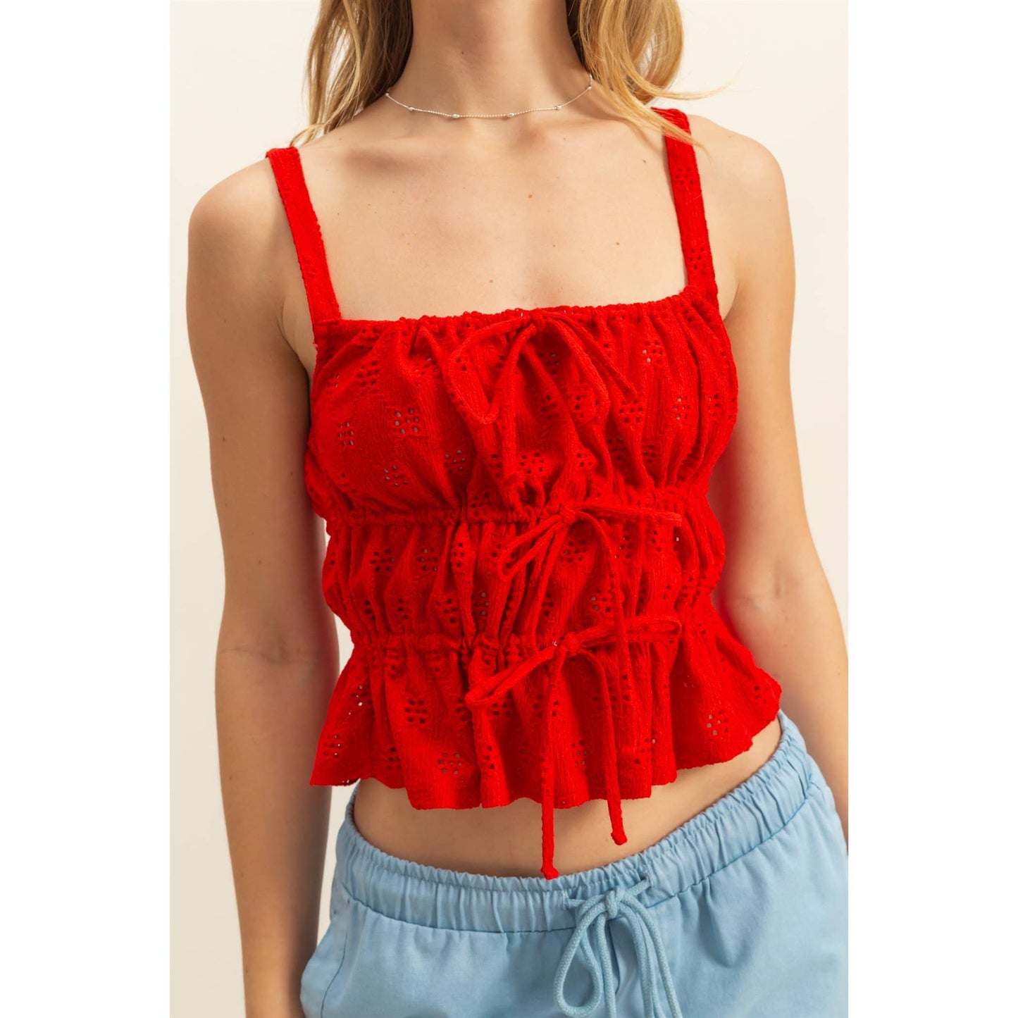 Eyelet Tank Top