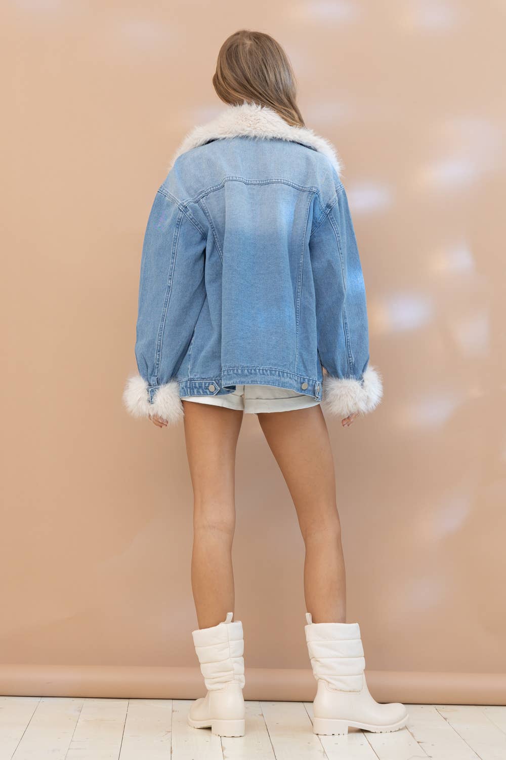 Fur Trim Denim Jacket