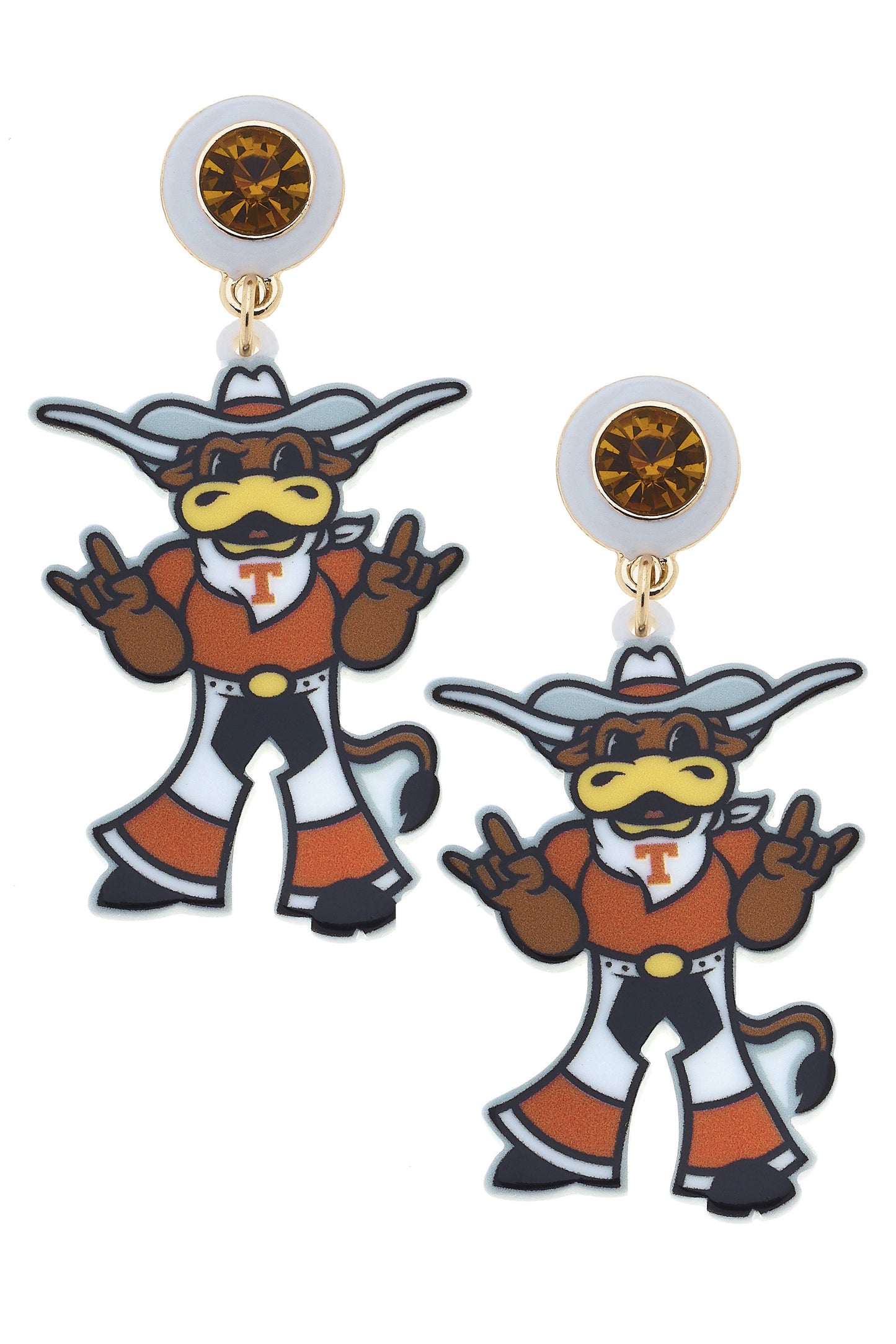 Texas Longhorns Bevo Resin Mascot Earrings