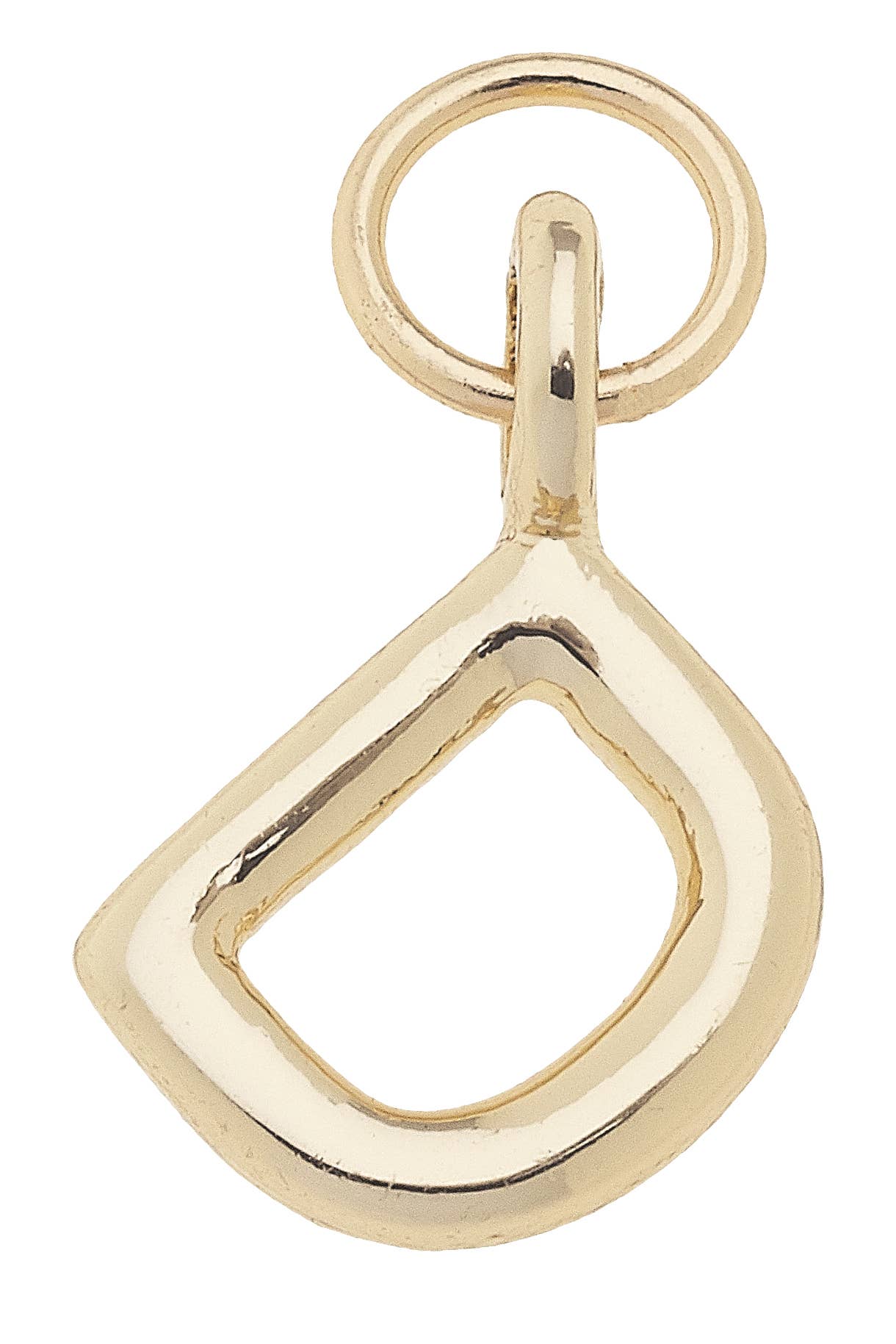 Mini Initial Charm in Shiny Gold: R
