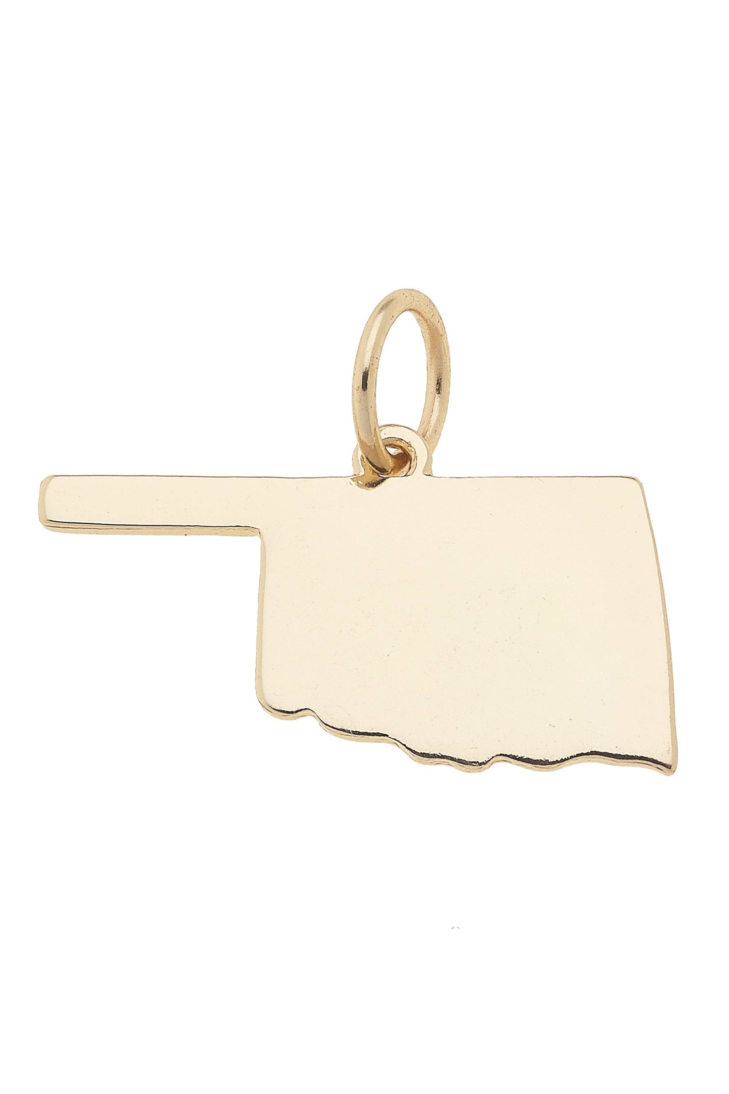 Oklahoma Shaped State Charm in Shiny Gold
