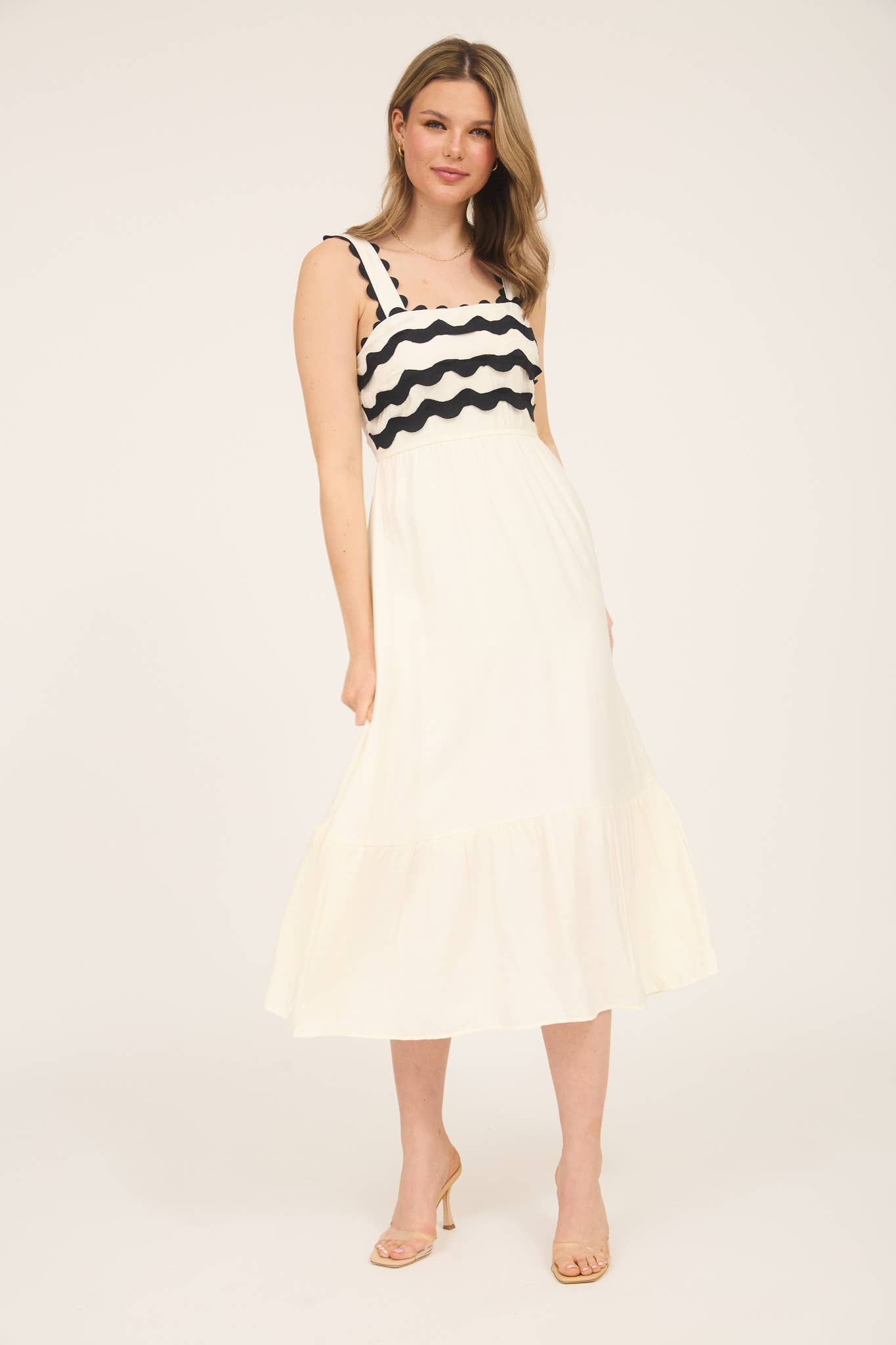 Scallop Midi Dress
