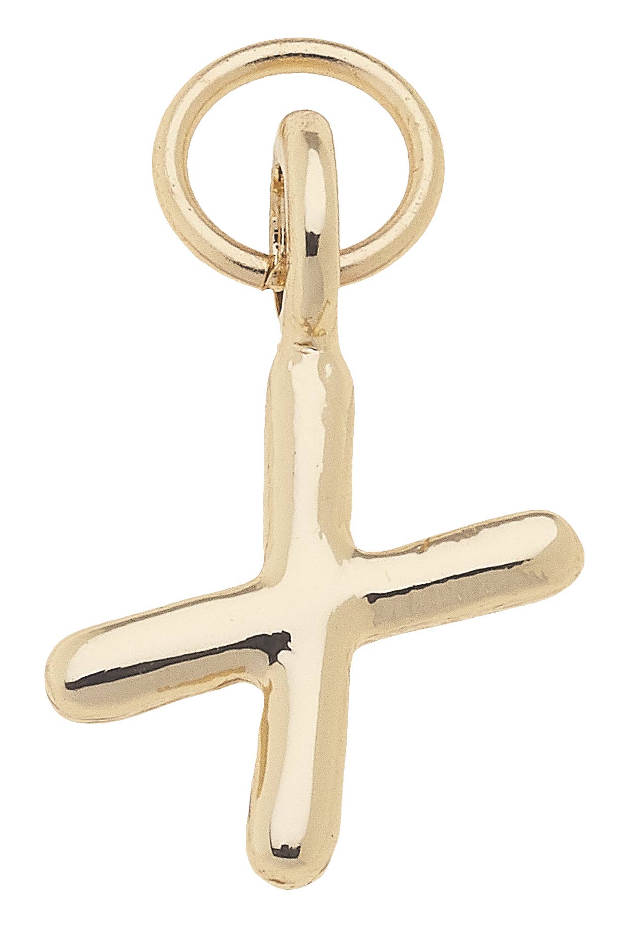 Mini Initial Charm in Shiny Gold: R