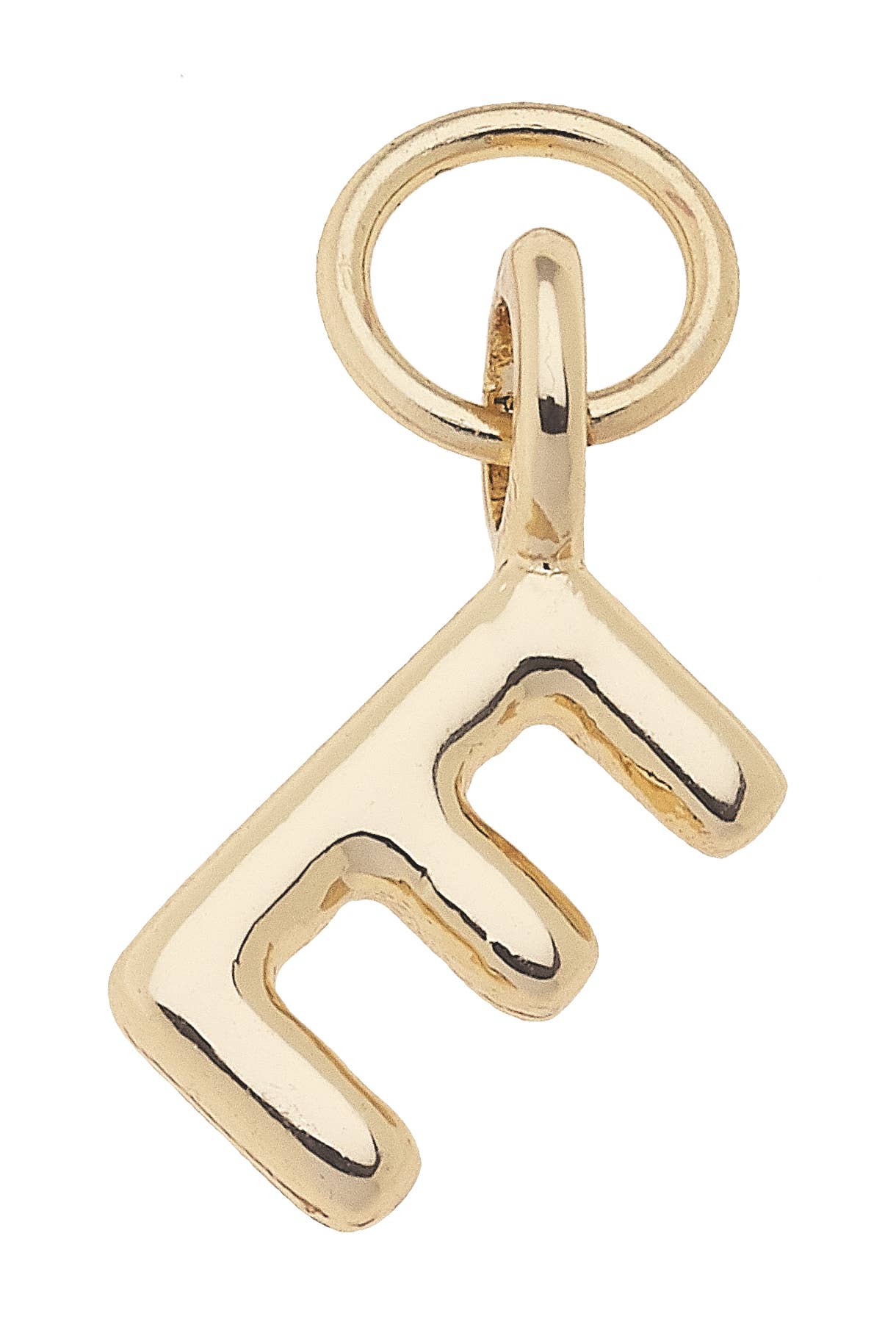 Mini Initial Charm in Shiny Gold: R