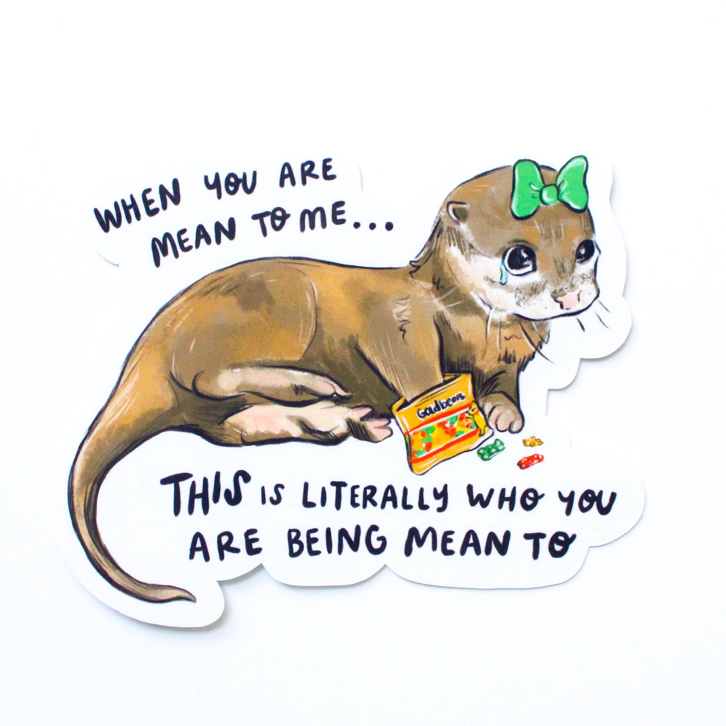 Otter with Gummies Sticker