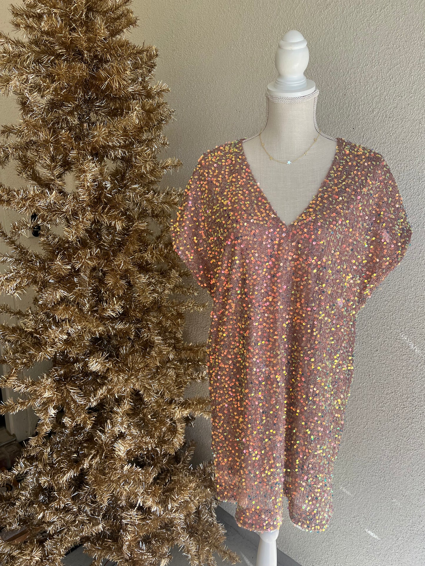 Sequin Shirt Dress