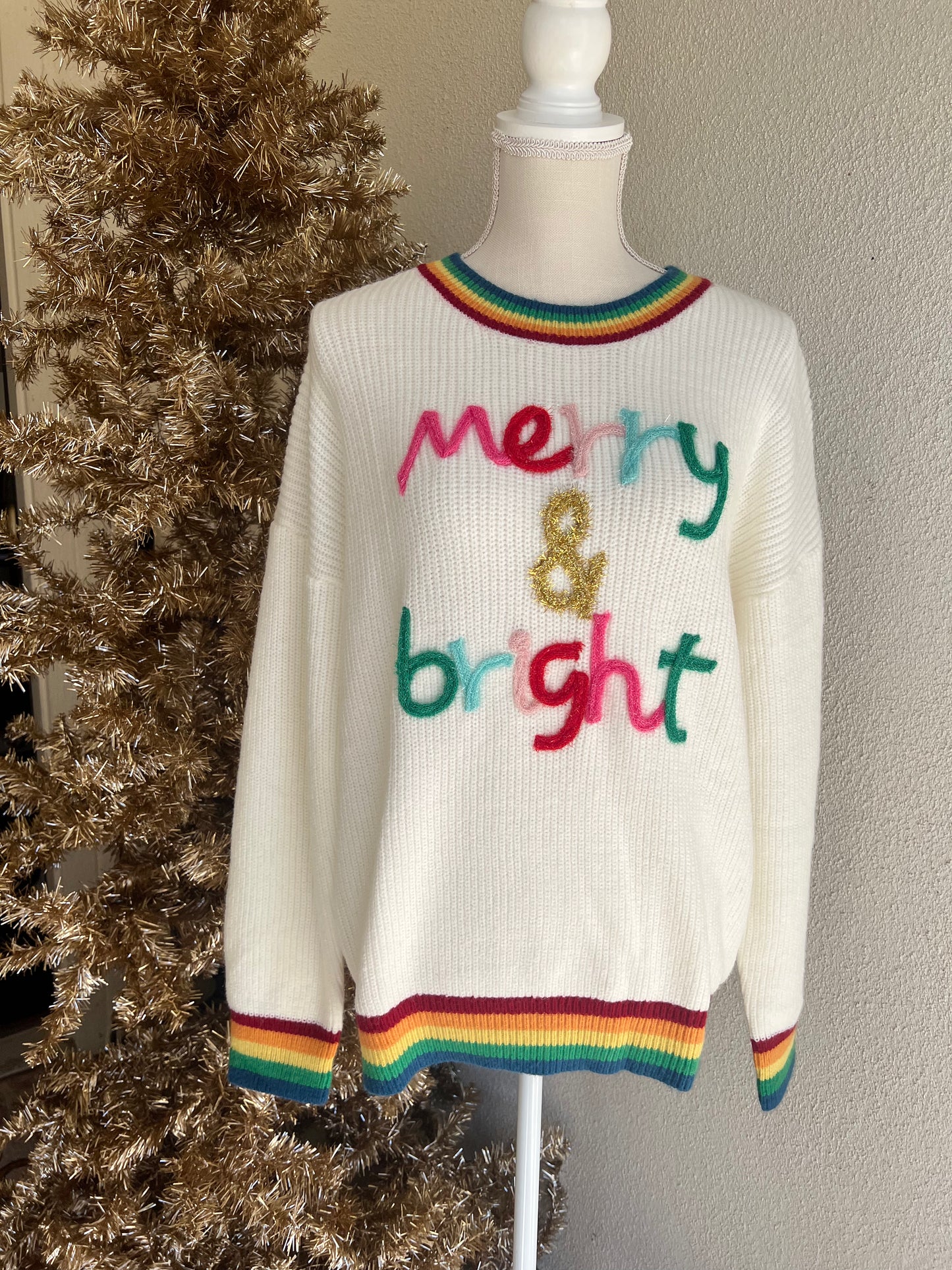 Merry & Bright Rainbow Sweater