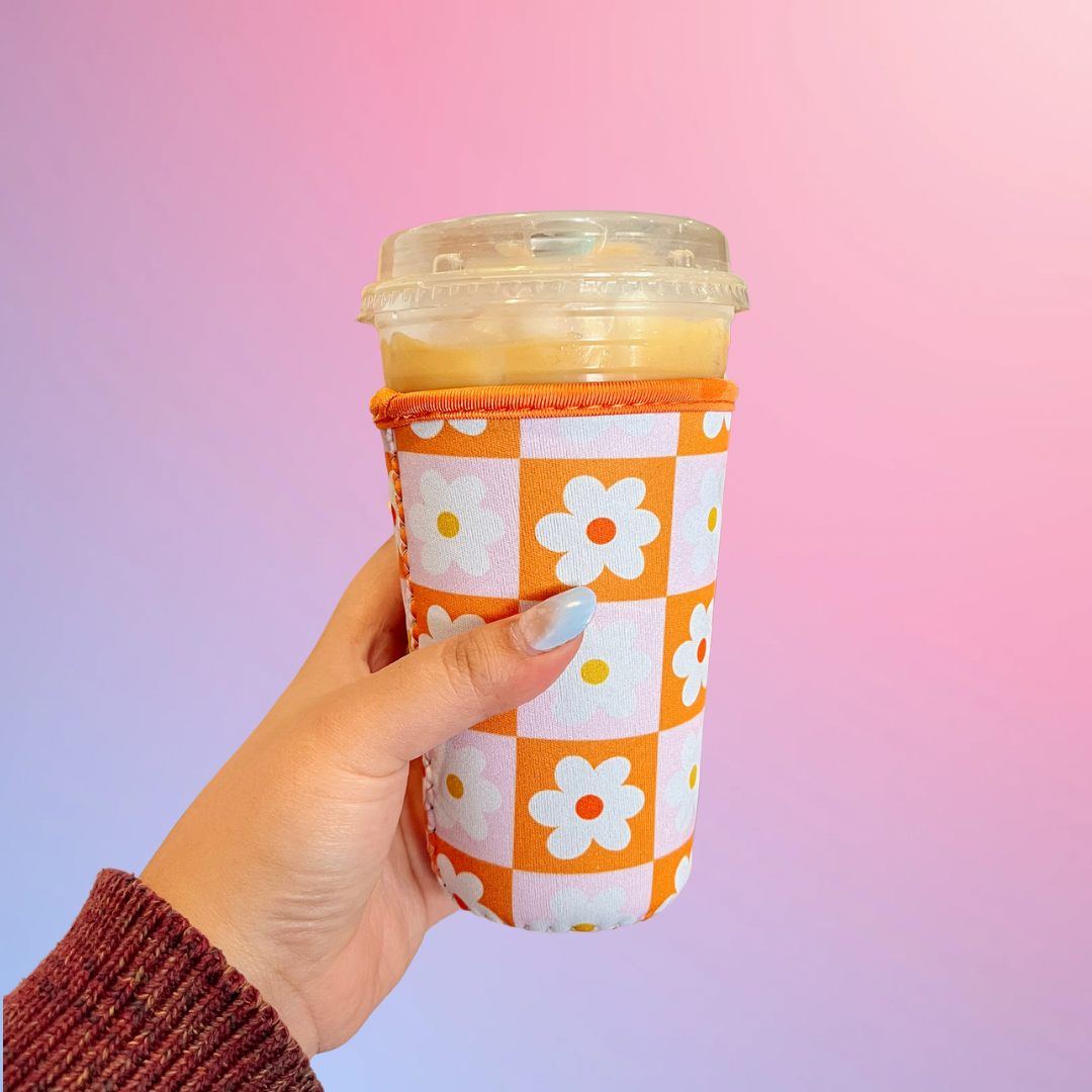 Coffee Sleeve - Checkered Daisy
