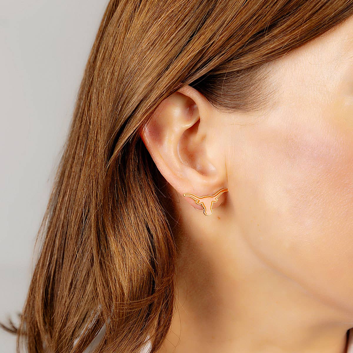 Texas Longhorns Stud Earrings Orange