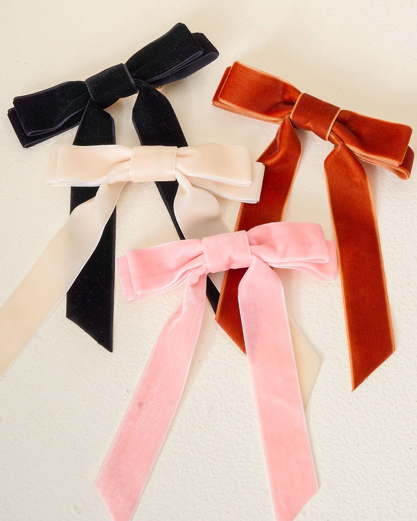 Velvet Hair Bow- Brown