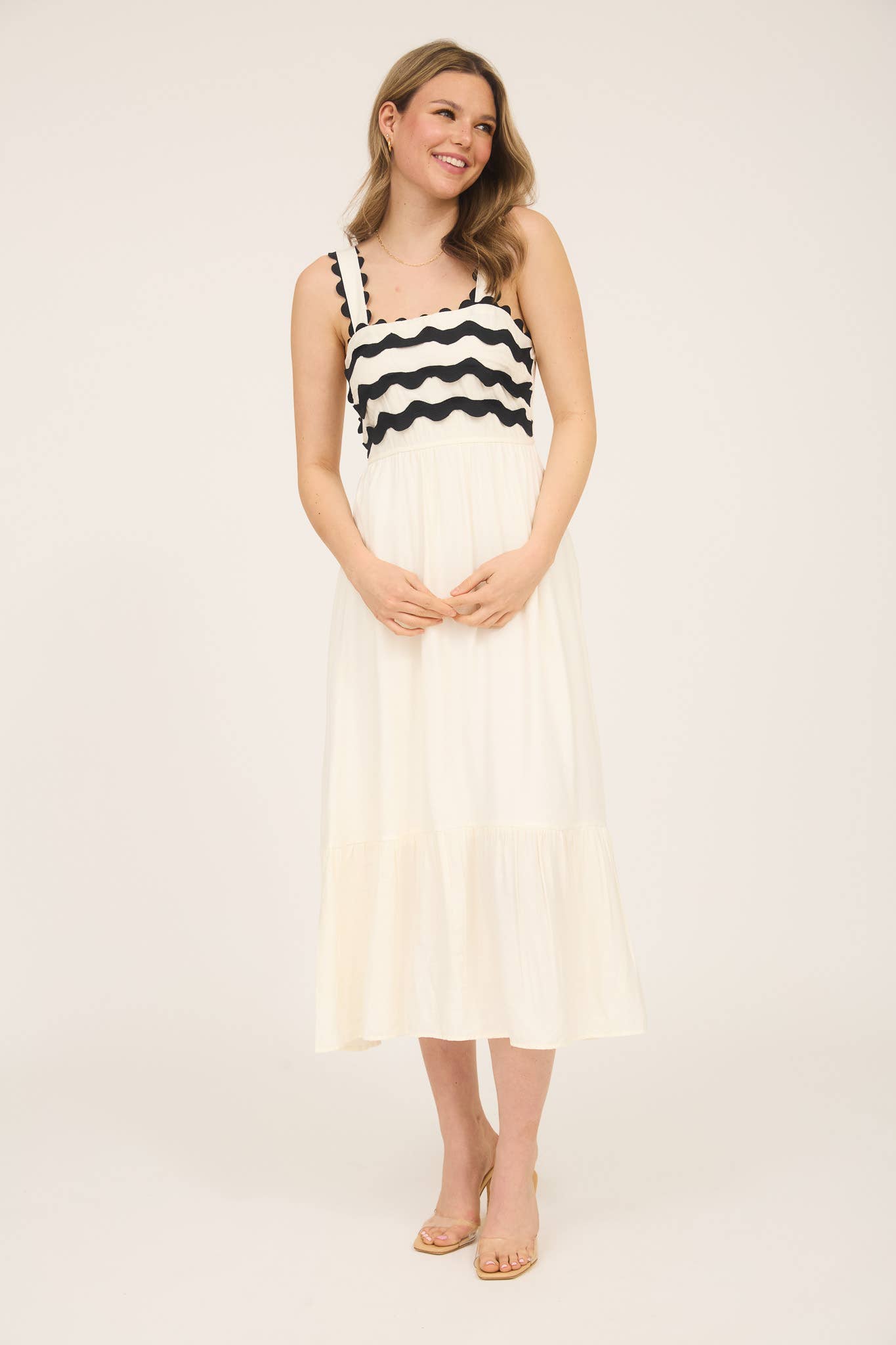 Scallop Midi Dress