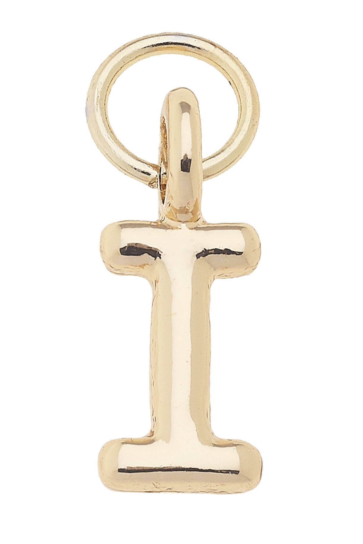 Mini Initial Charm in Shiny Gold: R