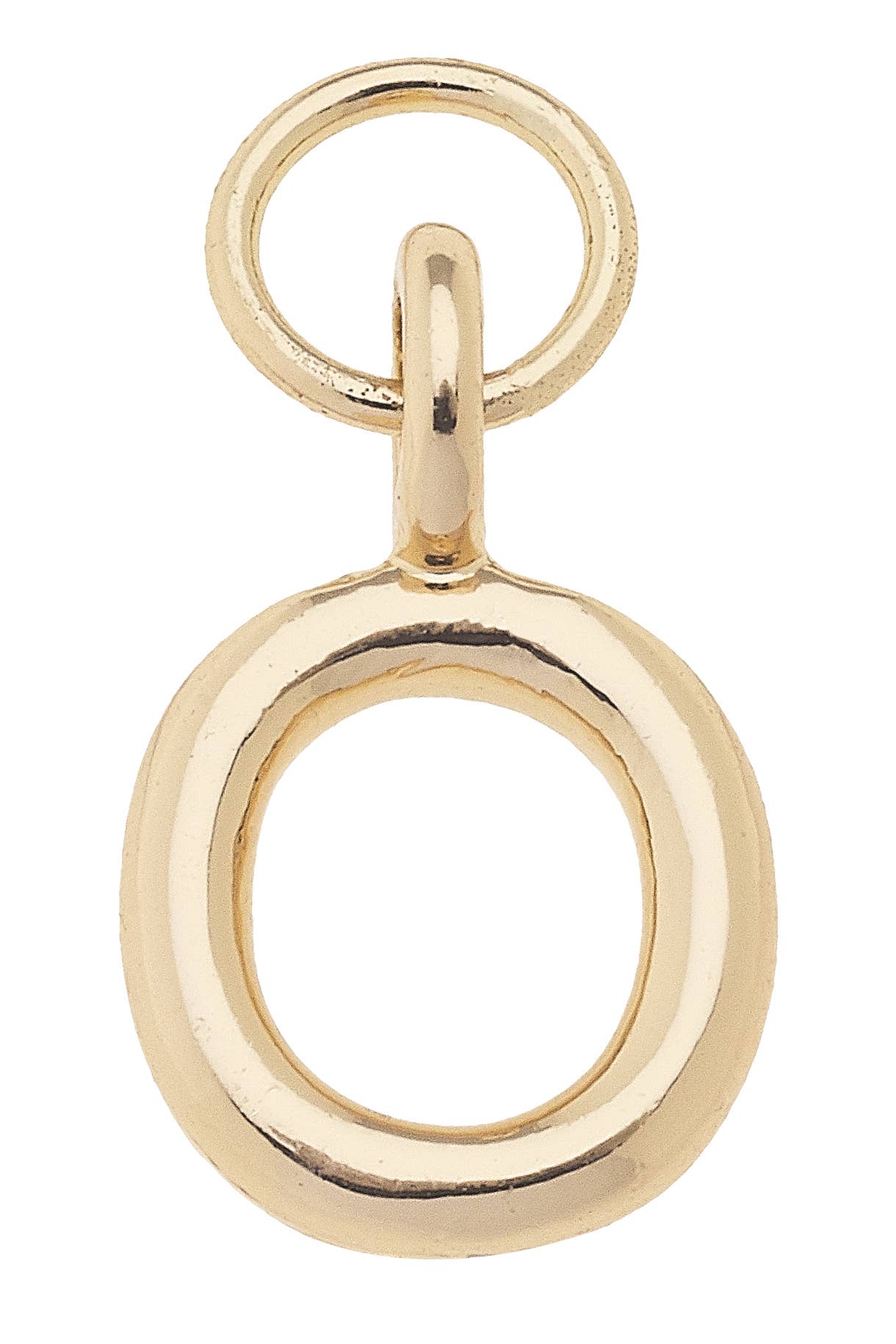 Mini Initial Charm in Shiny Gold: R