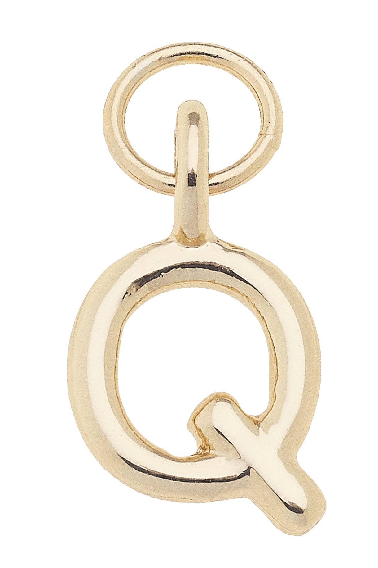 Mini Initial Charm in Shiny Gold: R