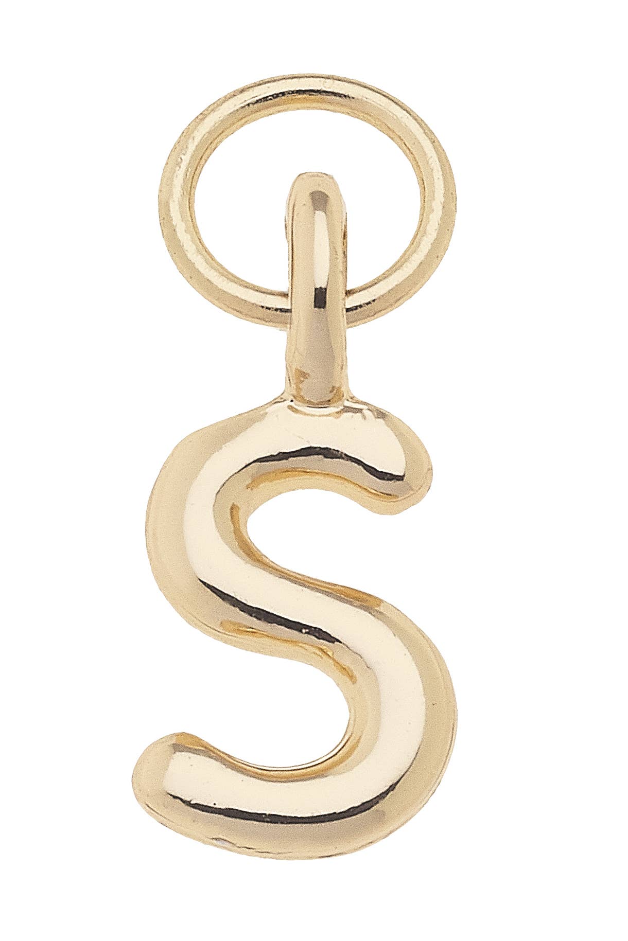 Mini Initial Charm in Shiny Gold: R