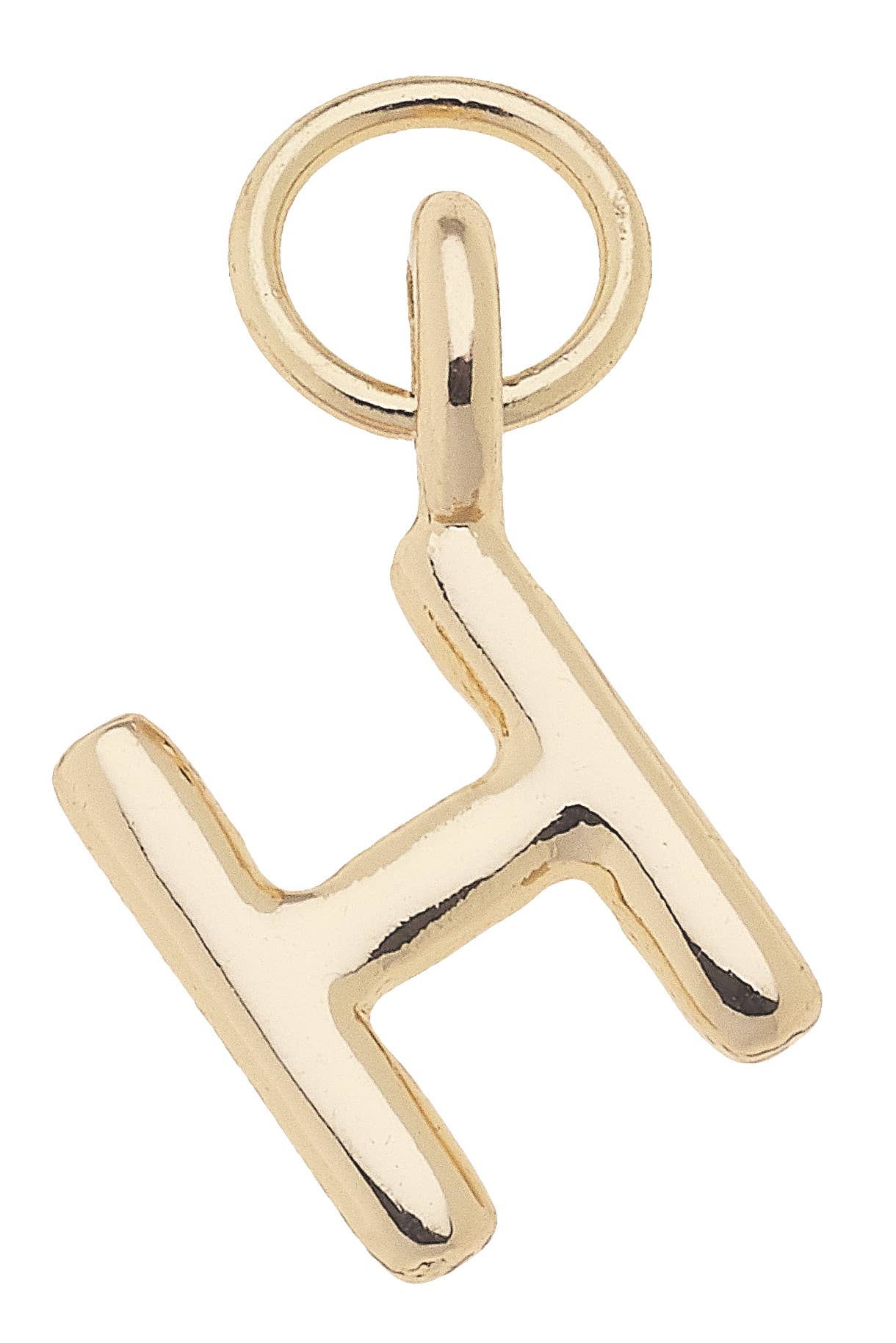 Mini Initial Charm in Shiny Gold: R