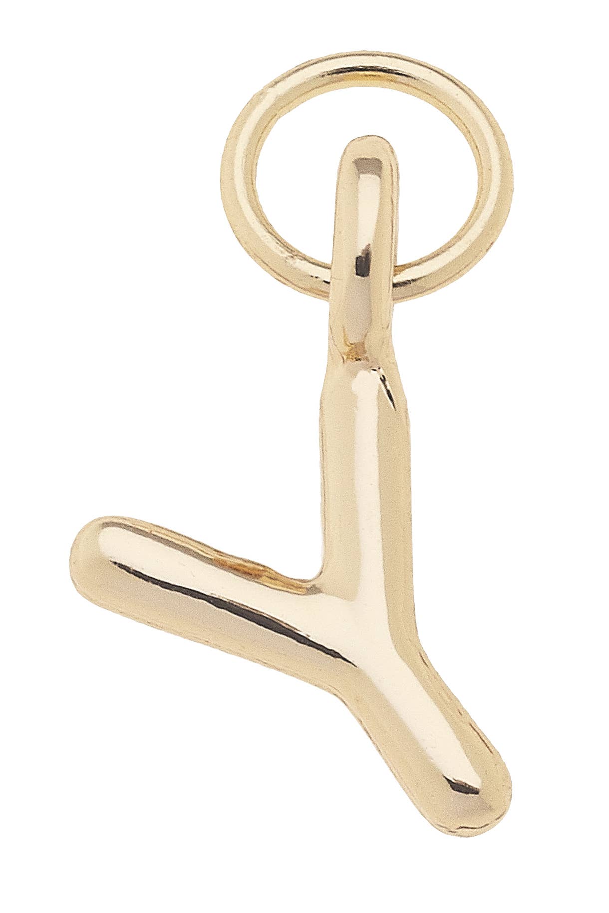 Mini Initial Charm in Shiny Gold: R