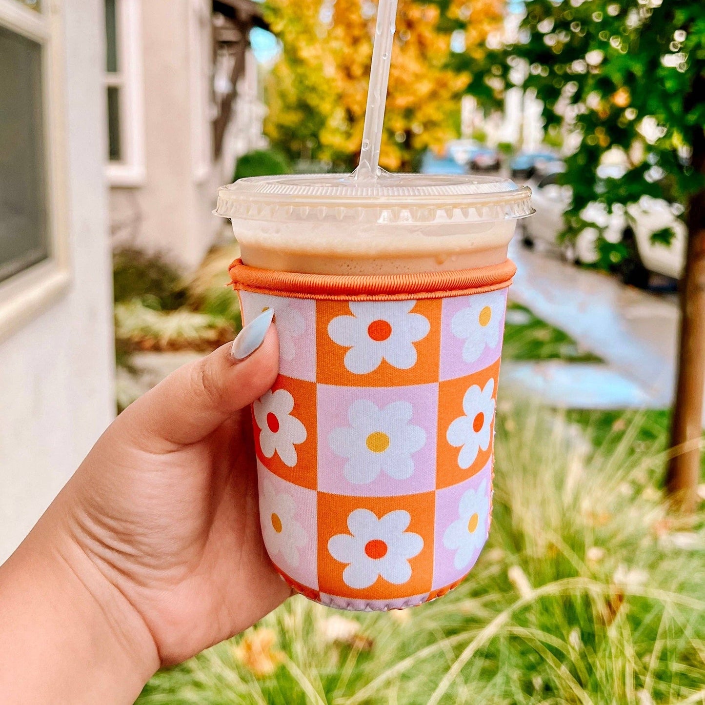 Coffee Sleeve - Checkered Daisy
