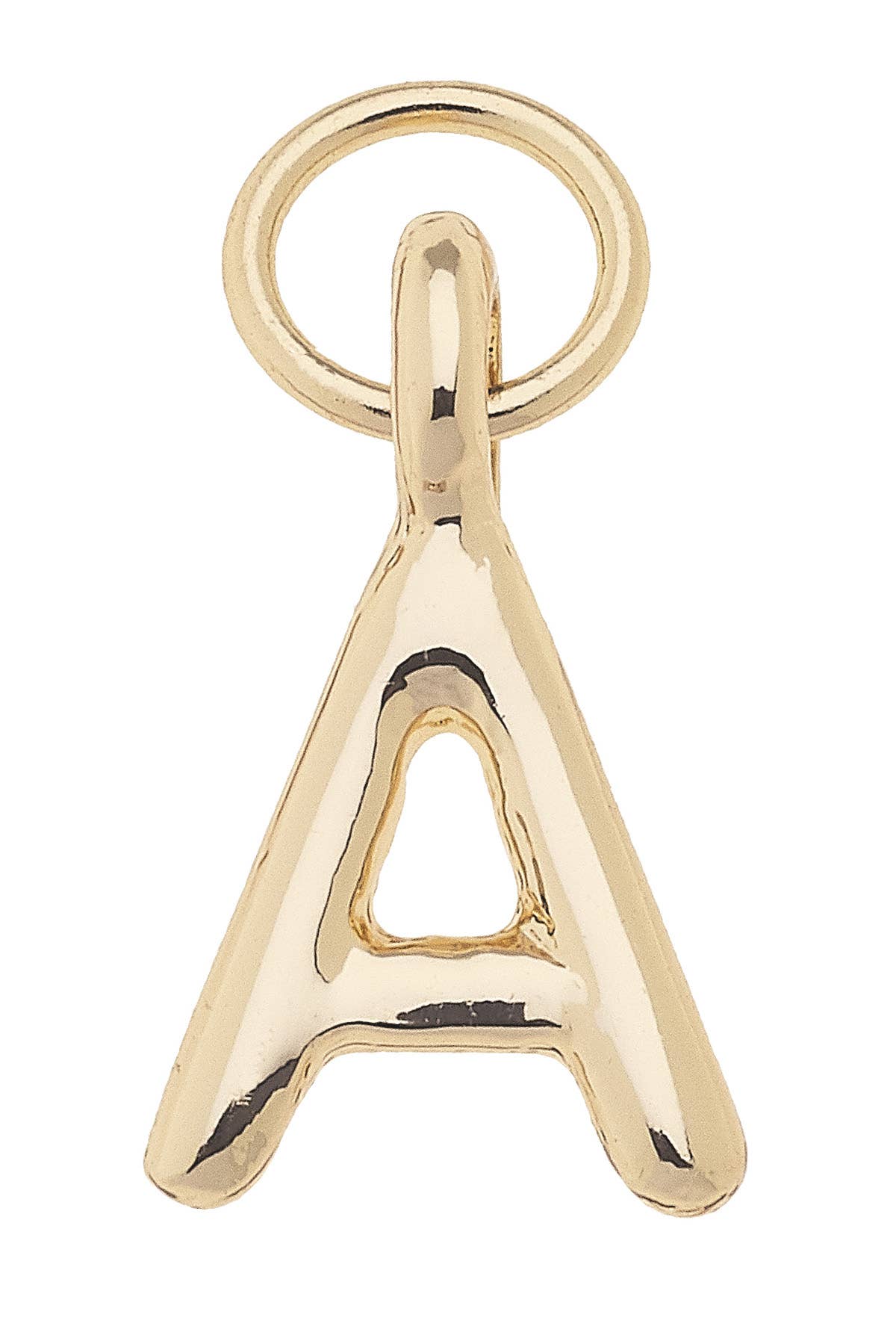 Mini Initial Charm in Shiny Gold: R