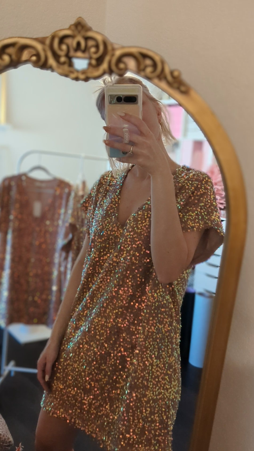 Sequin Shirt Dress