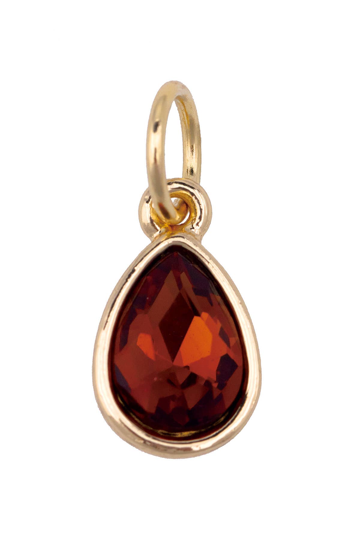 Rhinestone Teardrop Charm in Burnt Orange