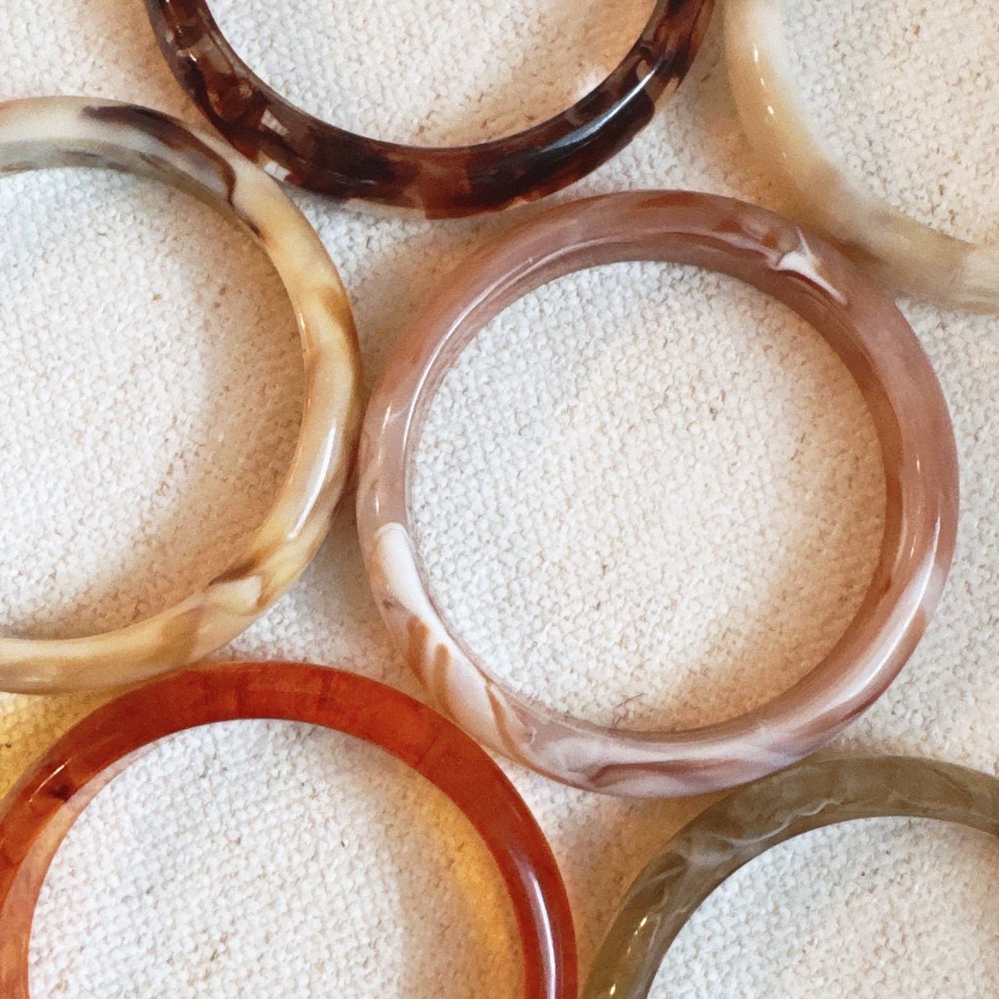 Natural Tones Bold Resin Bangle Set Of 3: Desert