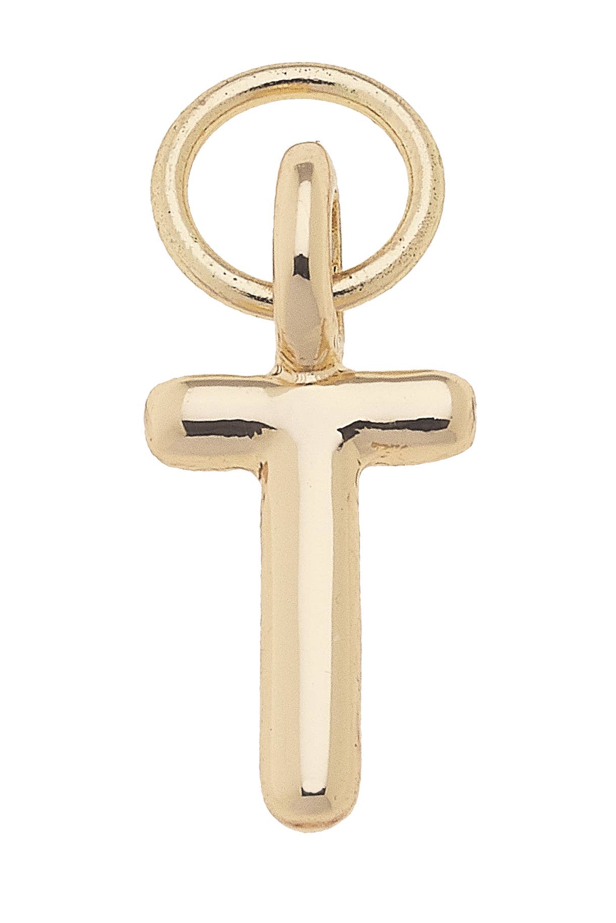 Mini Initial Charm in Shiny Gold: R