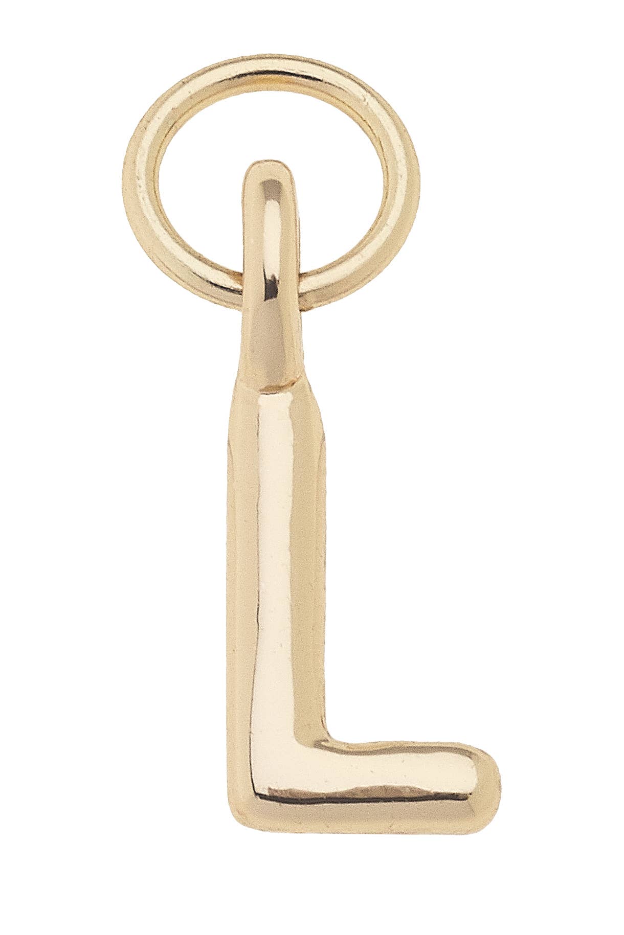 Mini Initial Charm in Shiny Gold: R