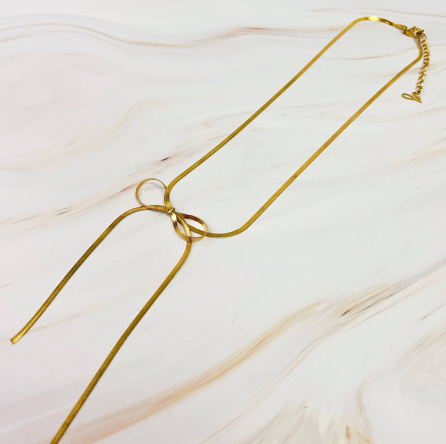 Herringbone Bow Necklace