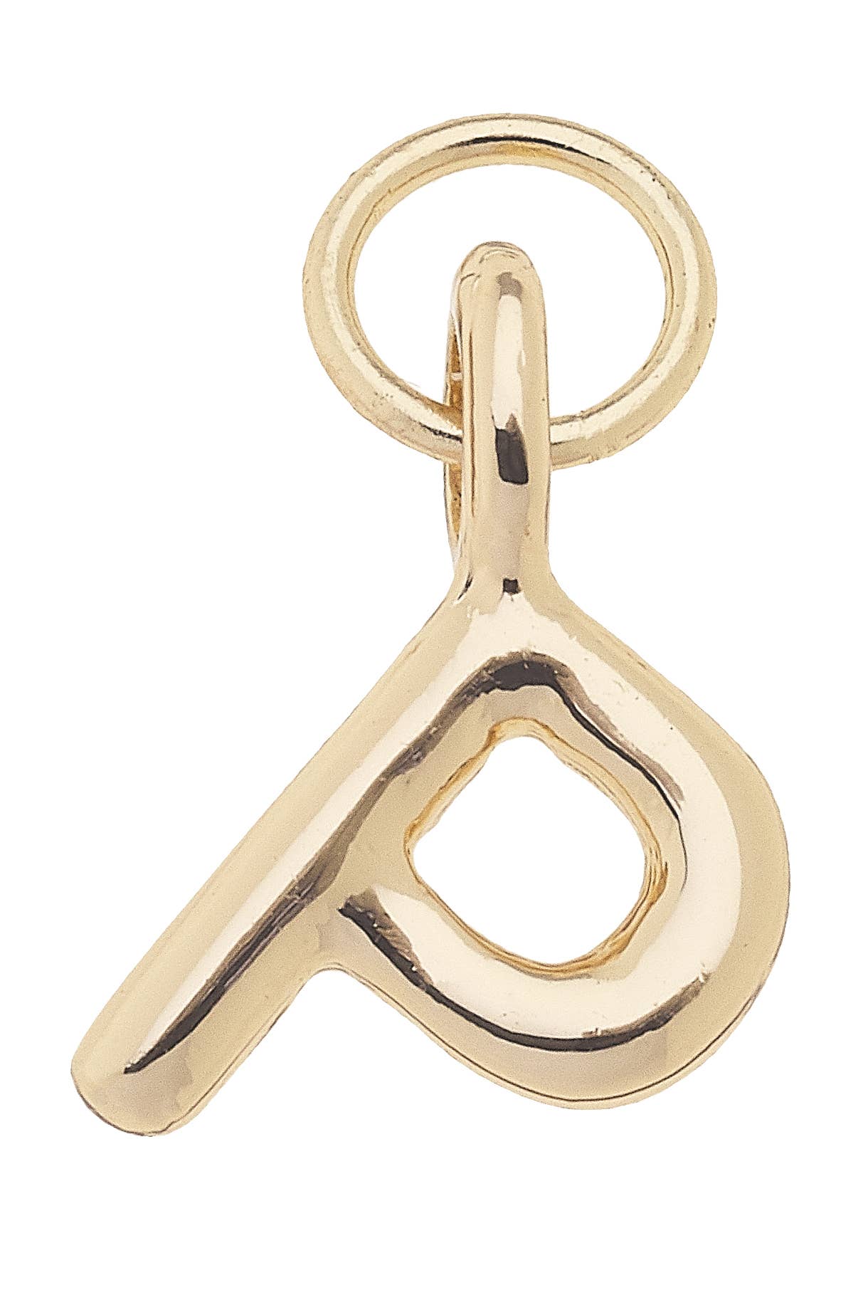 Mini Initial Charm in Shiny Gold: R