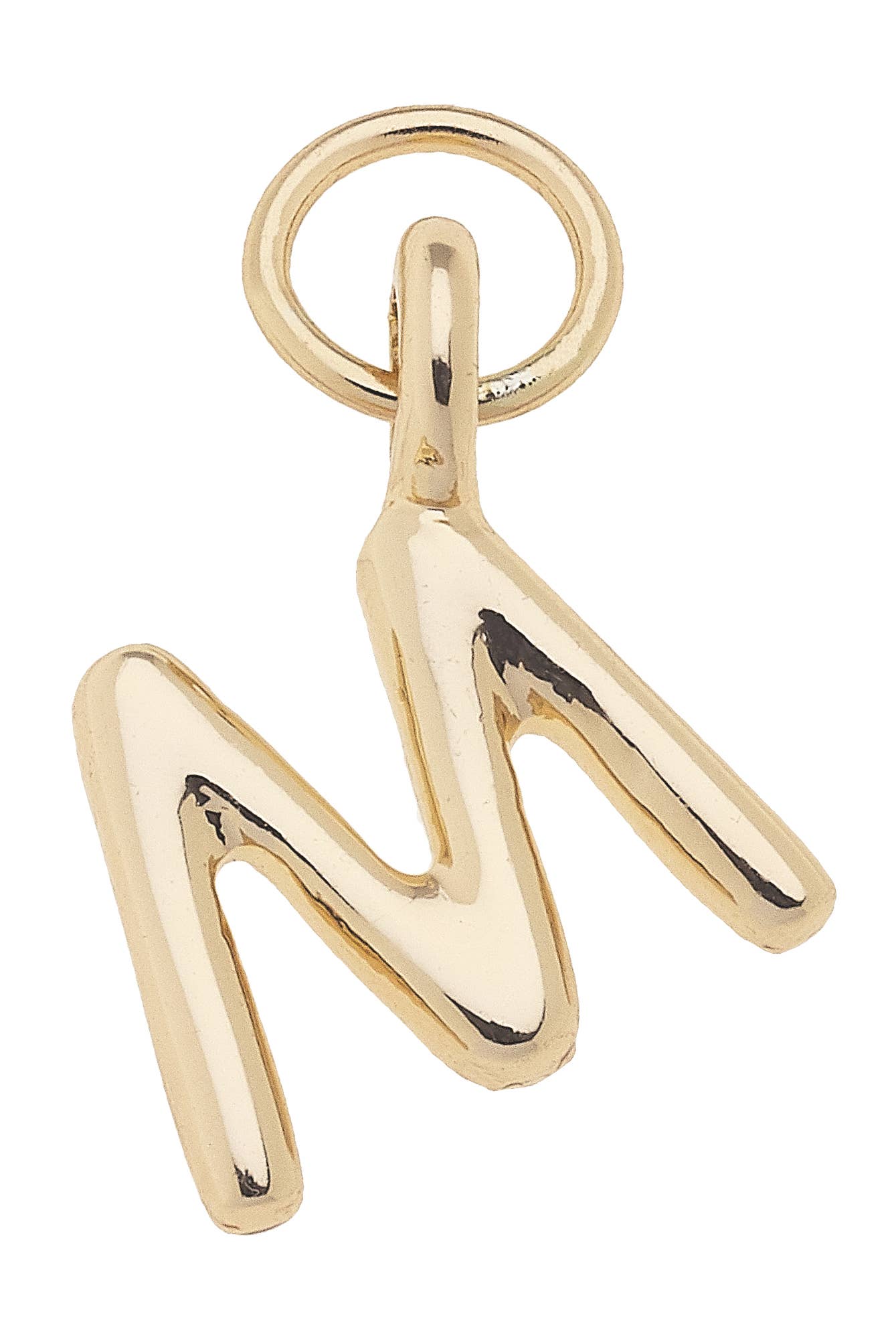Mini Initial Charm in Shiny Gold: R