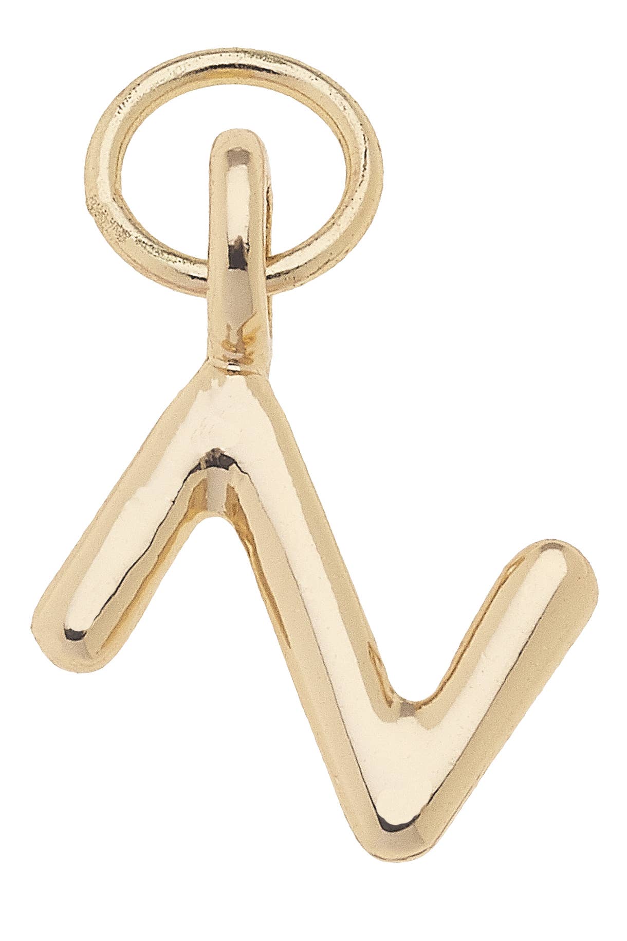 Mini Initial Charm in Shiny Gold: R