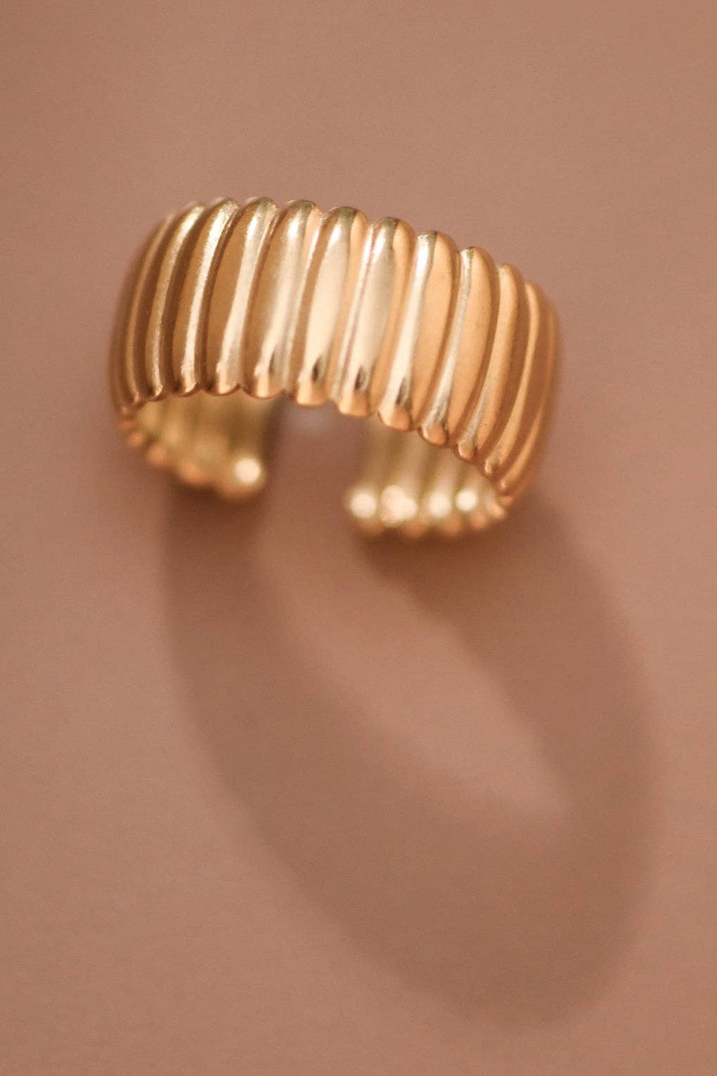 18K Gold Plated Waterproof Stainless Steel Ring - 7884: S0OX3T7884