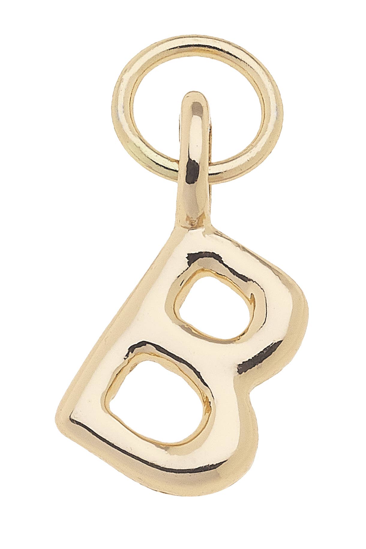 Mini Initial Charm in Shiny Gold: R