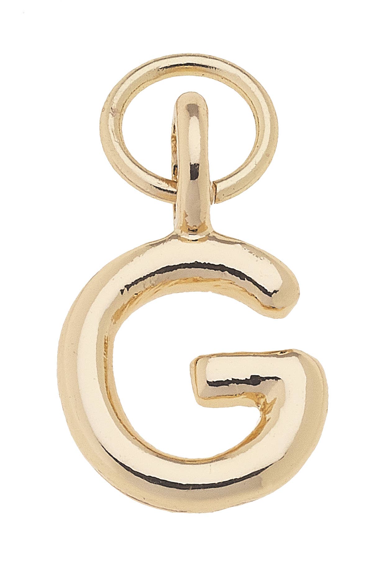 Mini Initial Charm in Shiny Gold: R