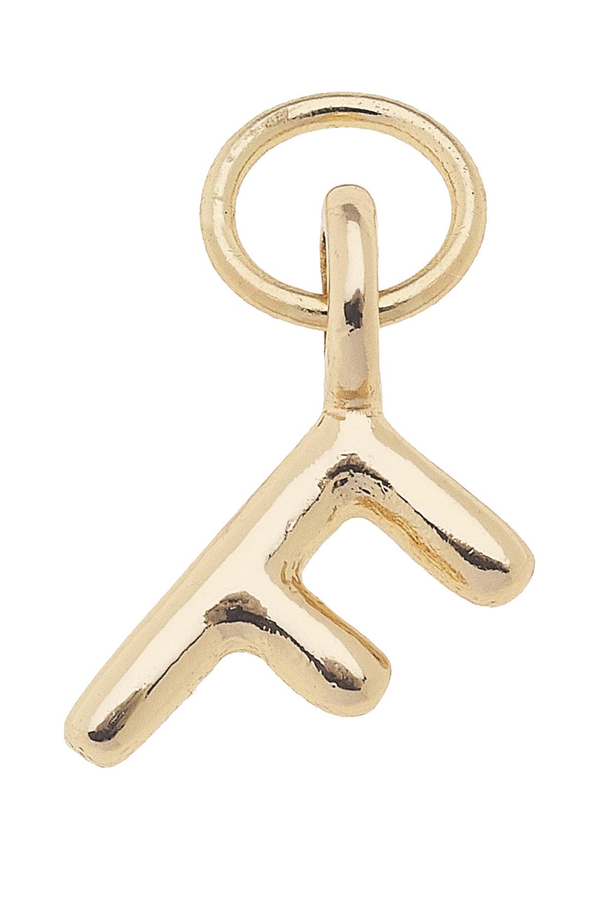 Mini Initial Charm in Shiny Gold: R