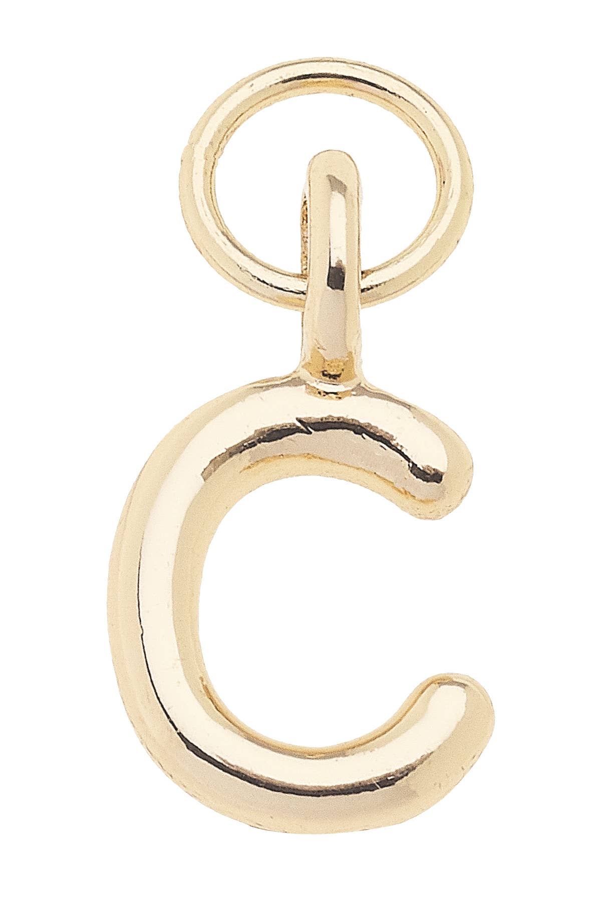 Mini Initial Charm in Shiny Gold: R
