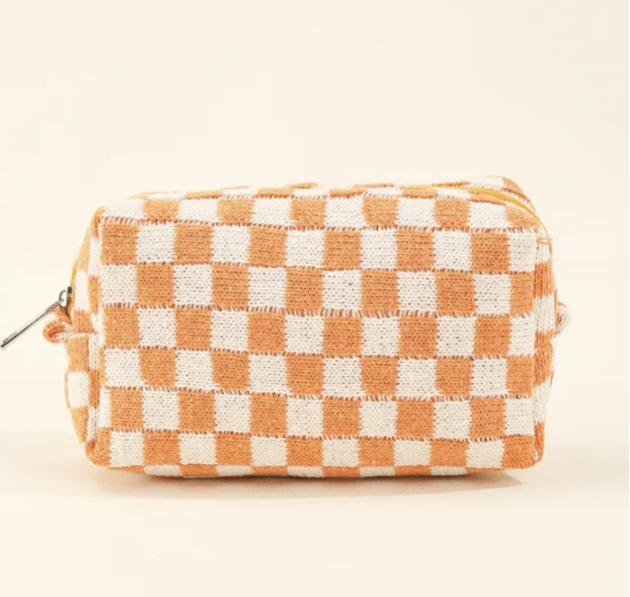 Checkered Makeup Pouch
