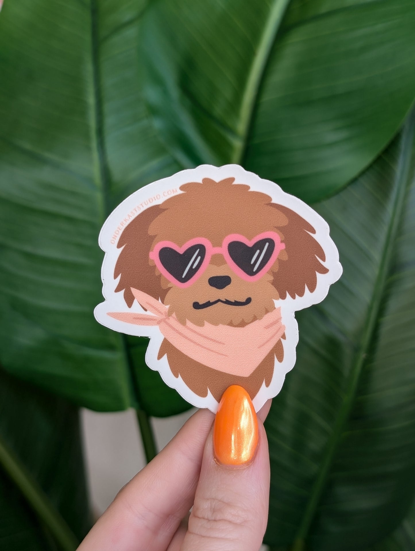 Heart Sunglasses Dog Sticker