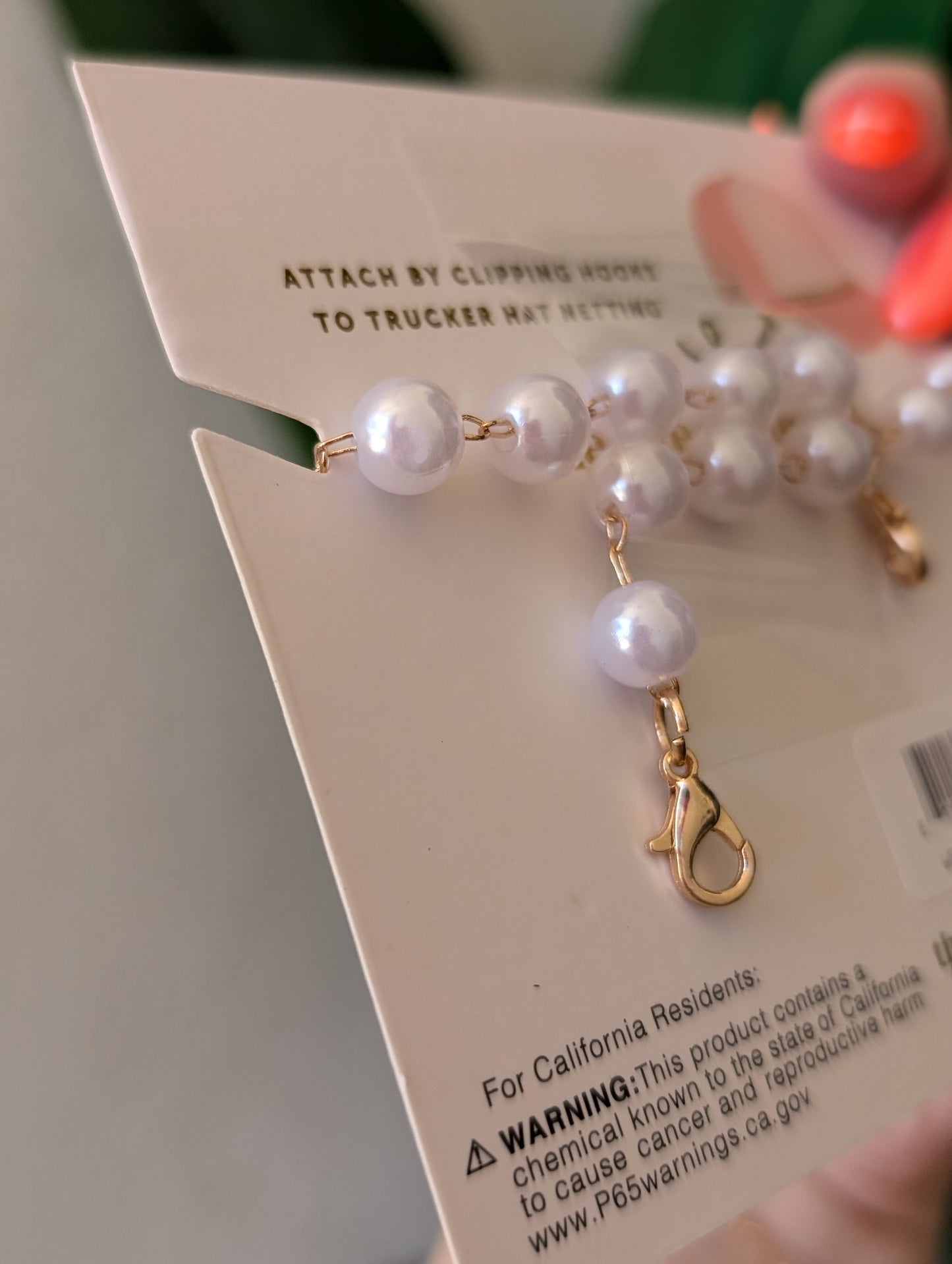 Trucker Hat Chain - Dainty Pearl