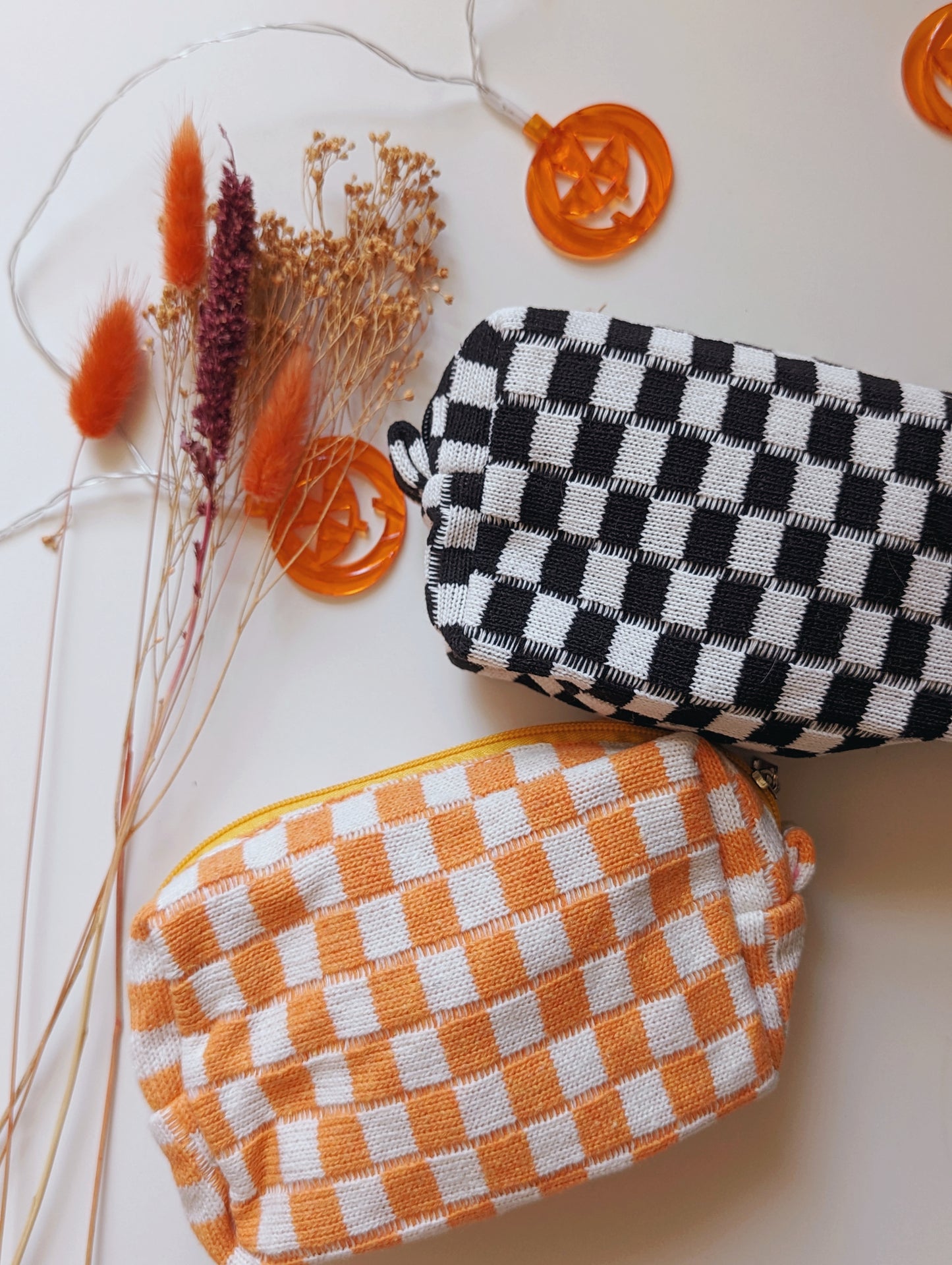 Checkered Makeup Pouch