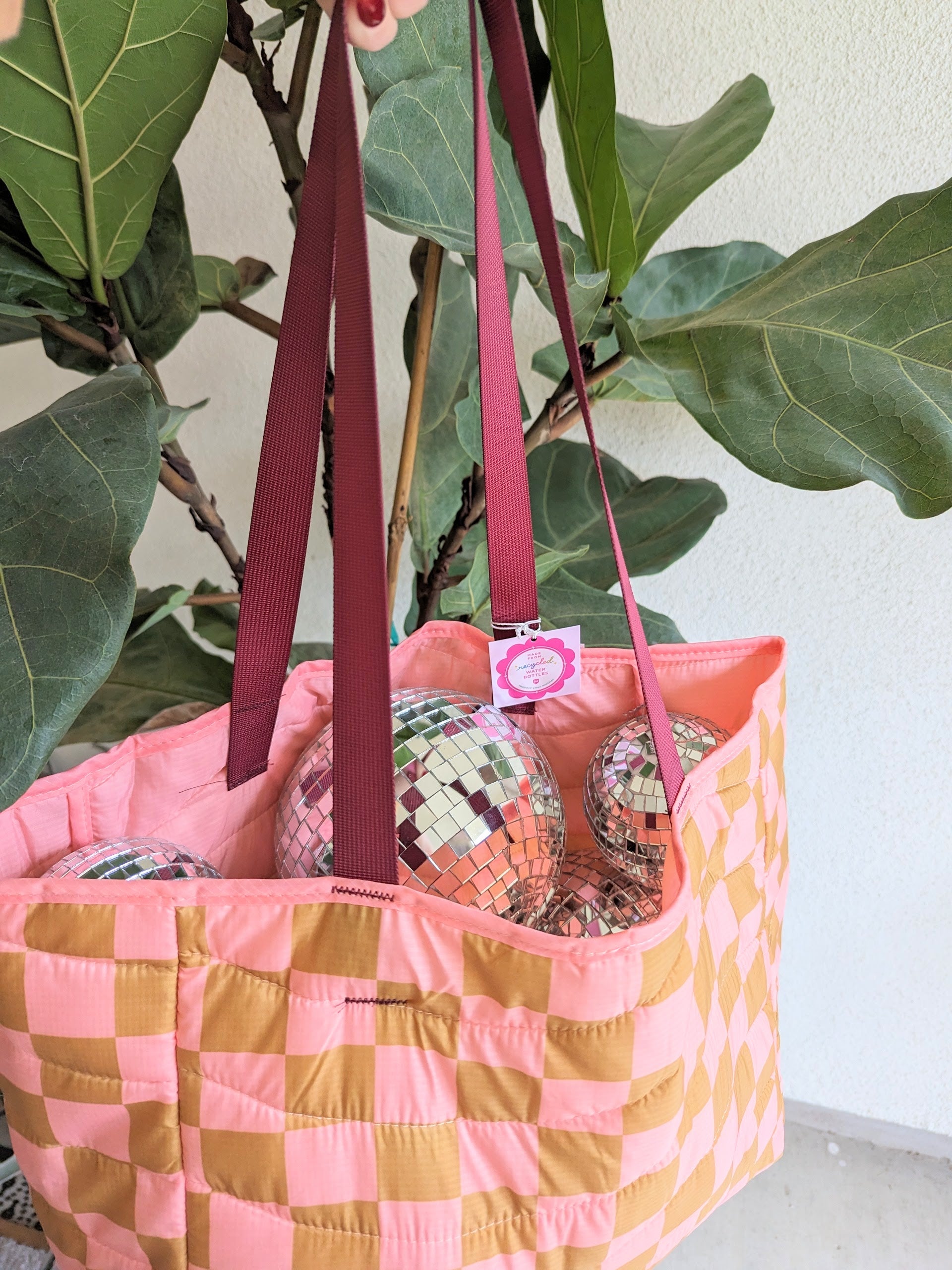 Puffy Checkered Tote