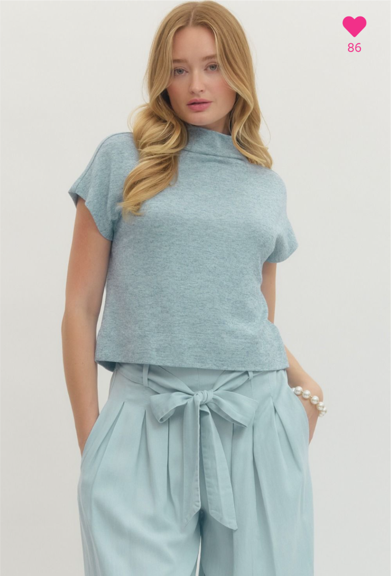 Blue Knit Top