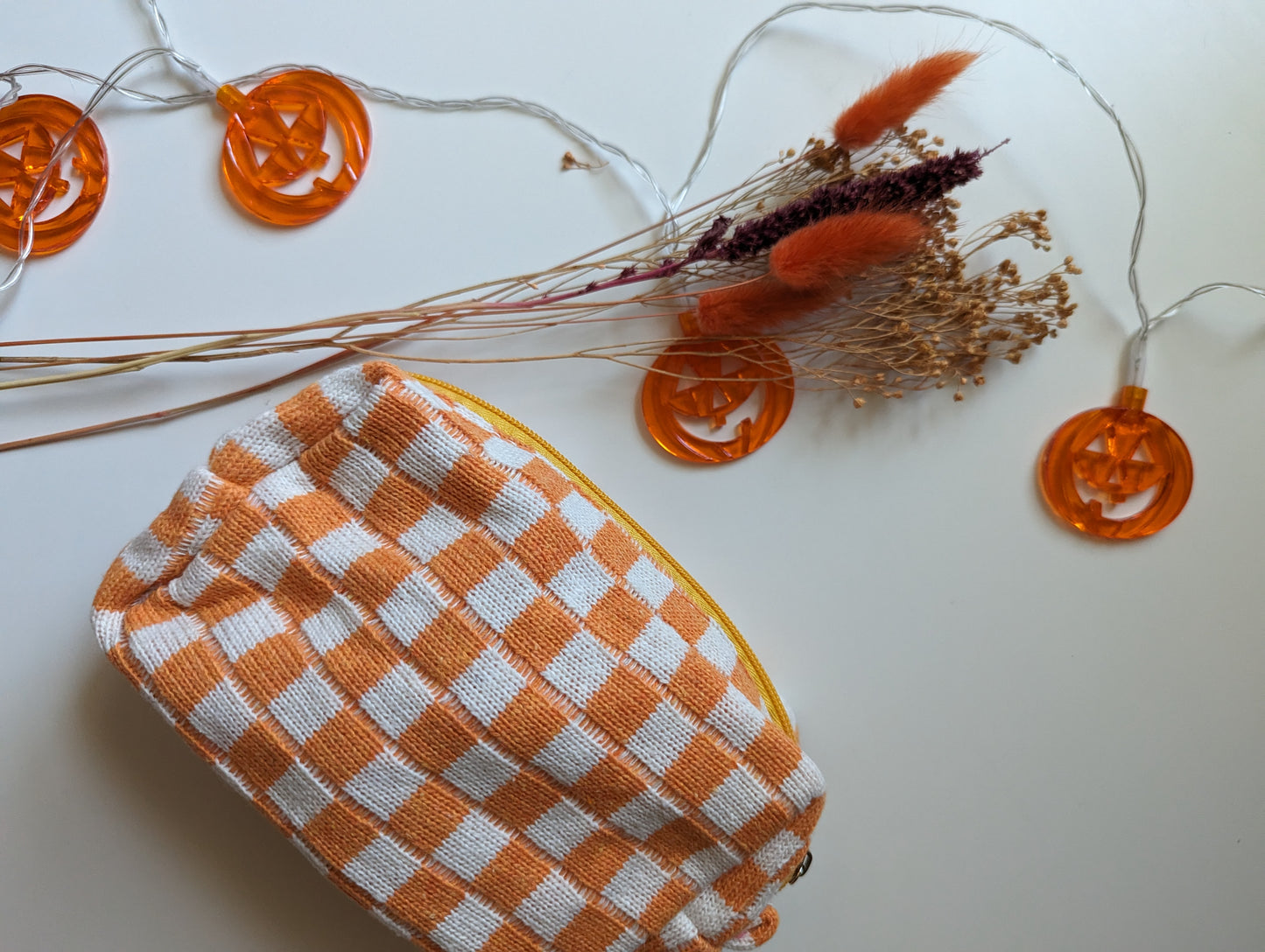 Checkered Makeup Pouch