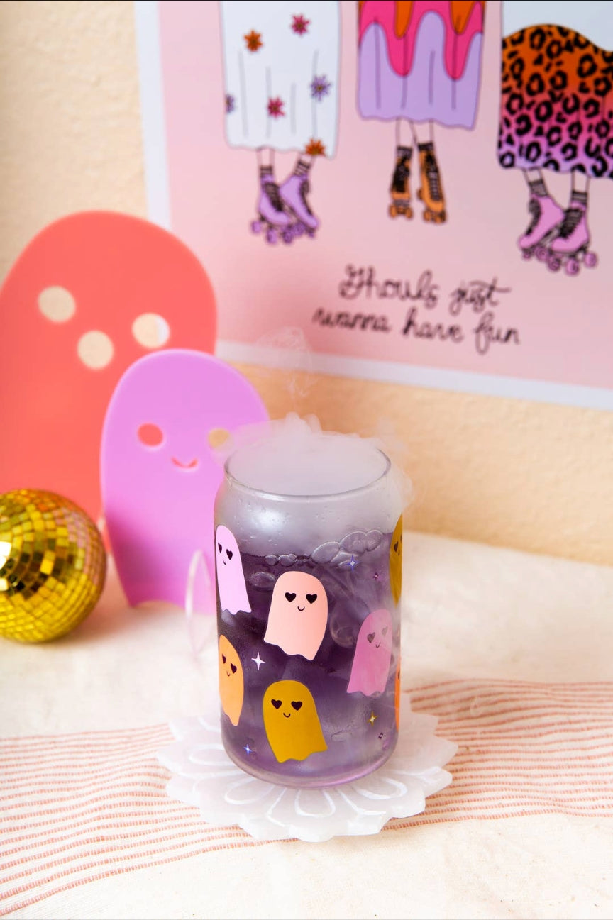 Halloween Can Glass With Bamboo Lid