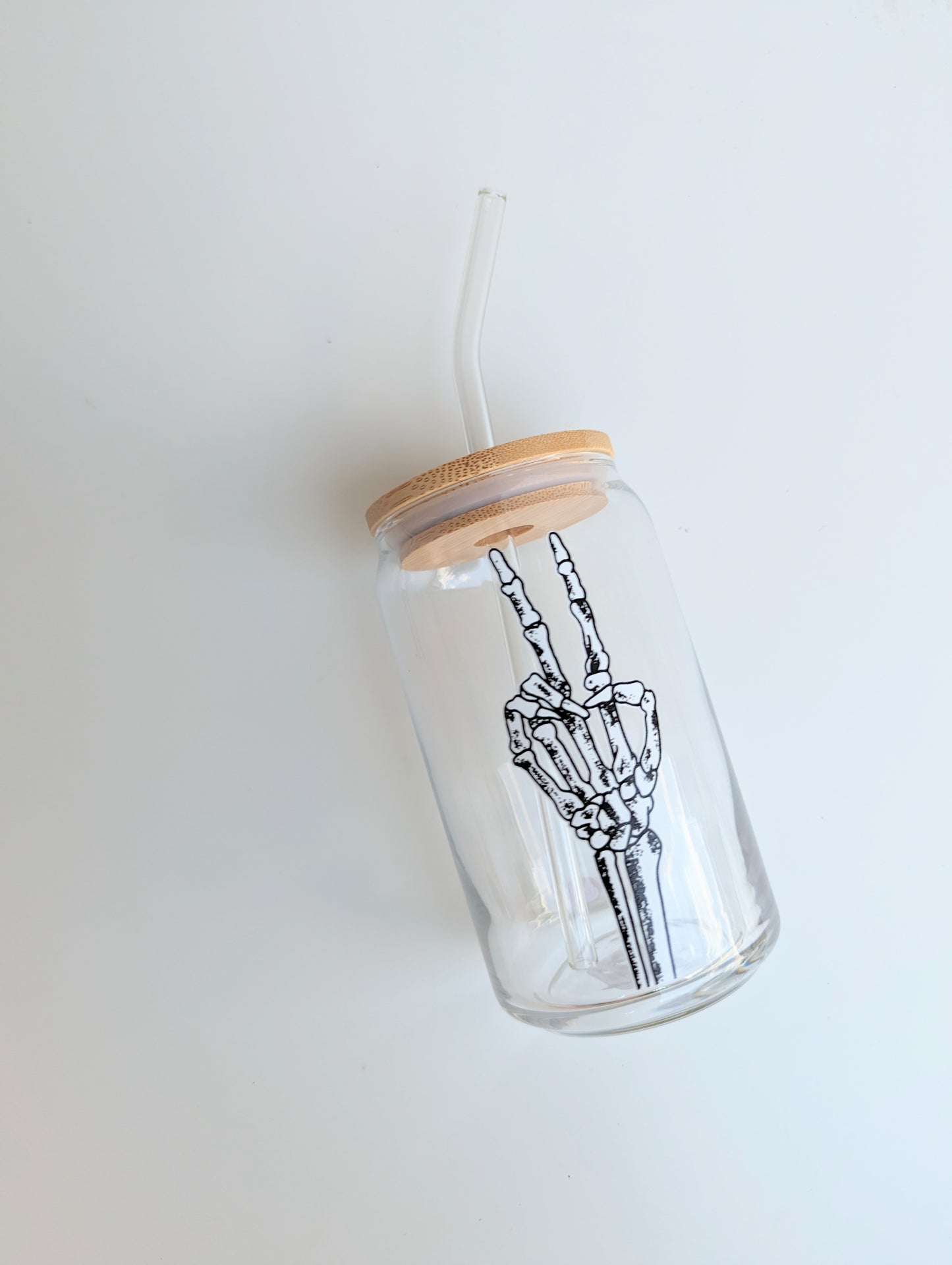 Halloween Can Glass With Bamboo Lid