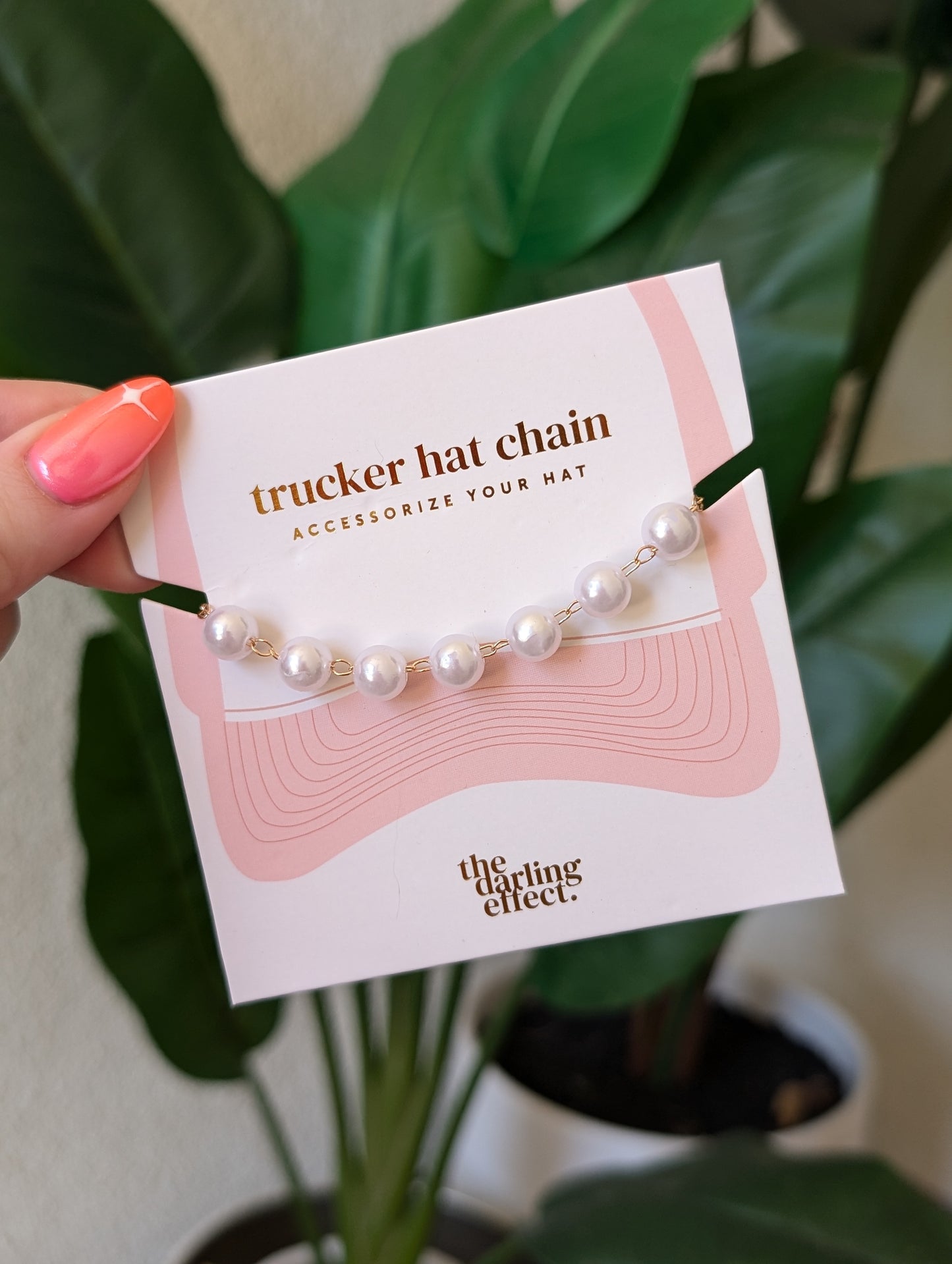 Trucker Hat Chain - Dainty Pearl