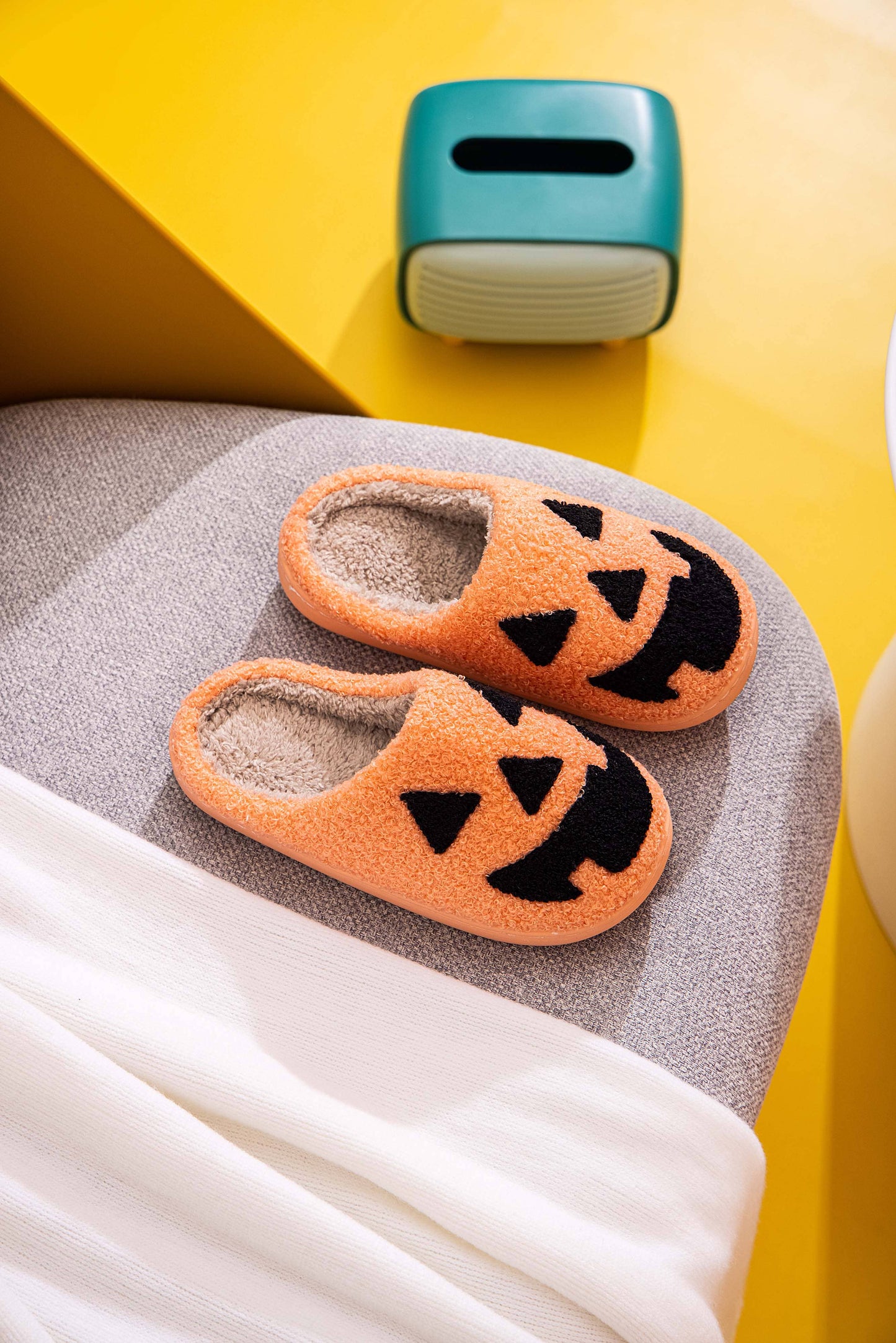 Pumpkin Face Slippers