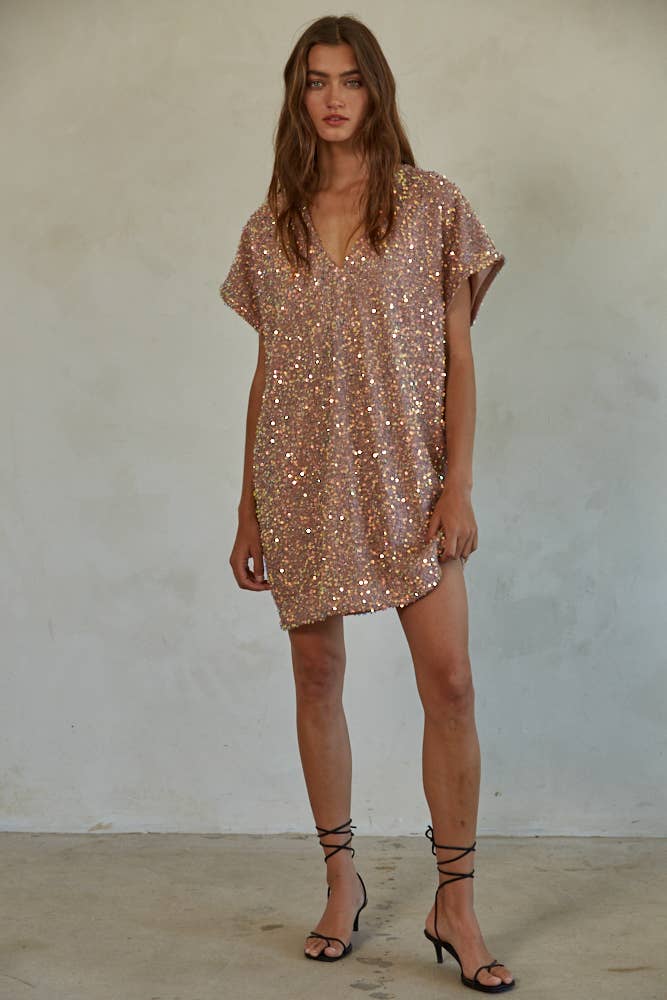 Sequin Shirt Dress