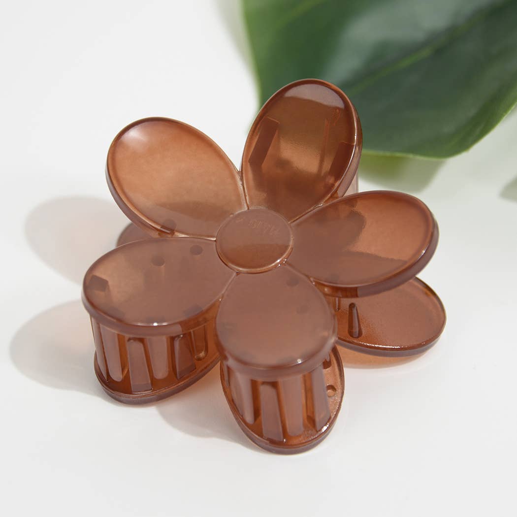 Brown Daisy Hair Clip Claw